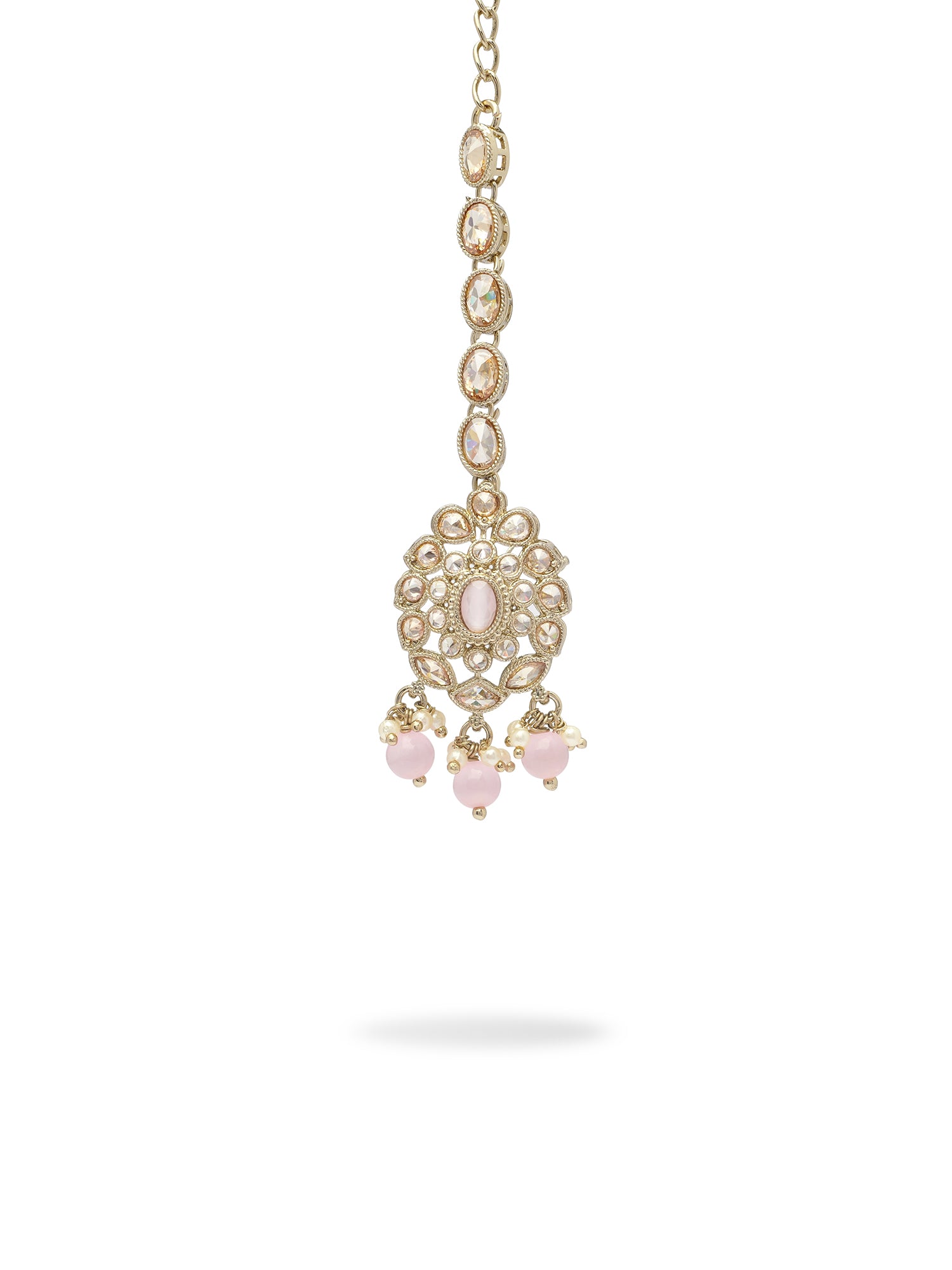 Anvika Maang Tikka in Light Pink
