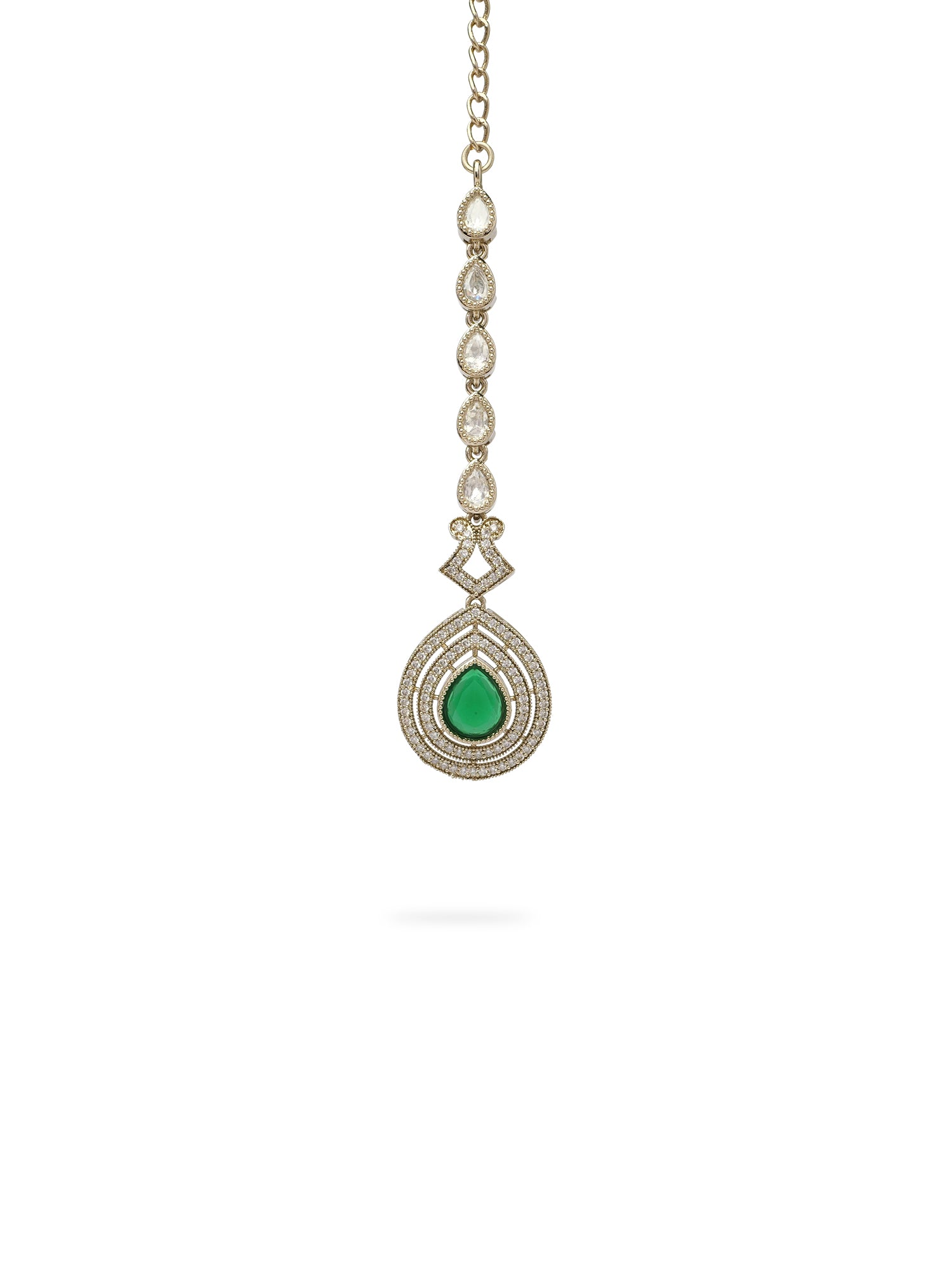 Anvitha Kundan Necklace Set in Green