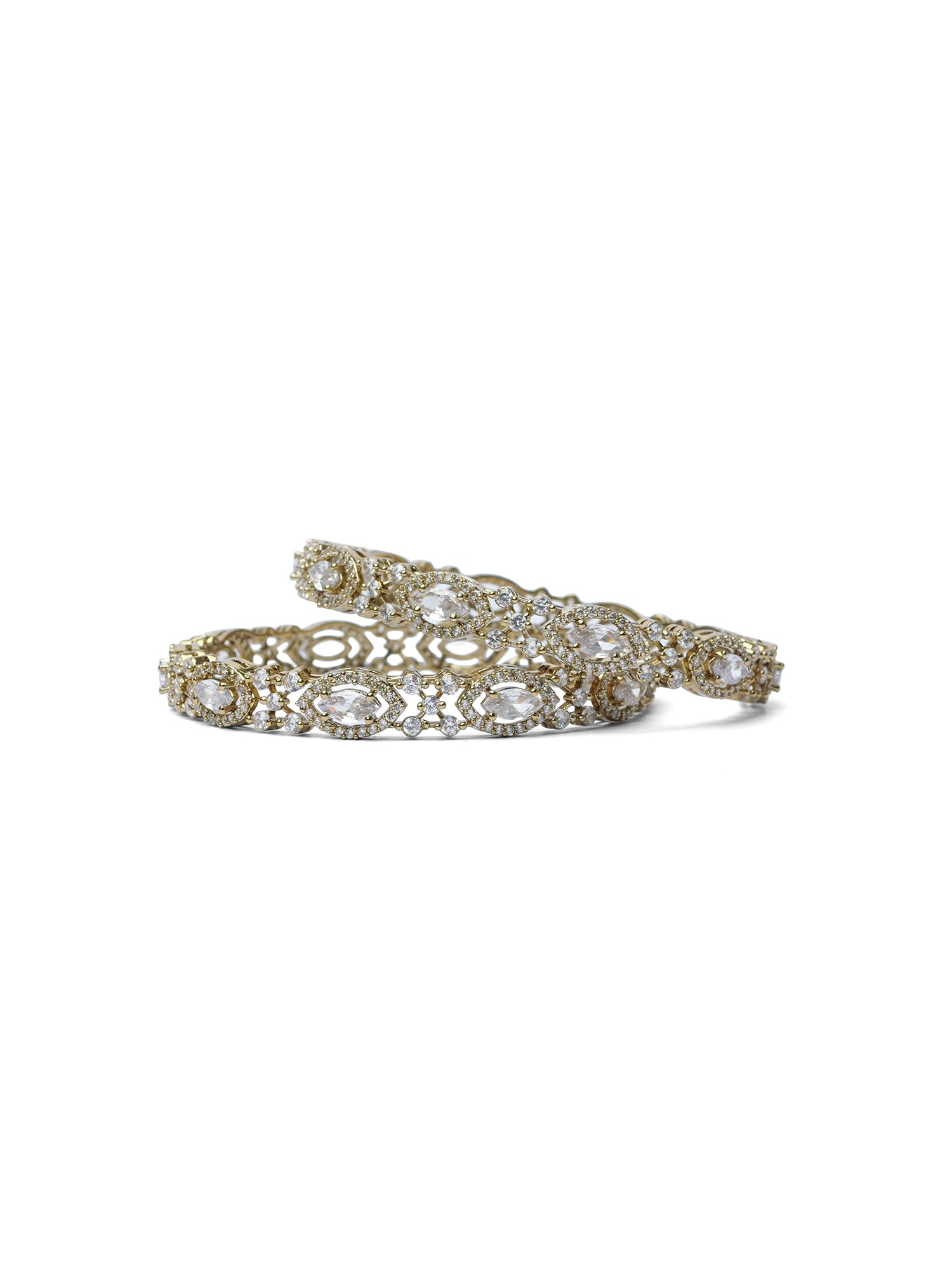 Aria Cubic Zirconia Bangles in White