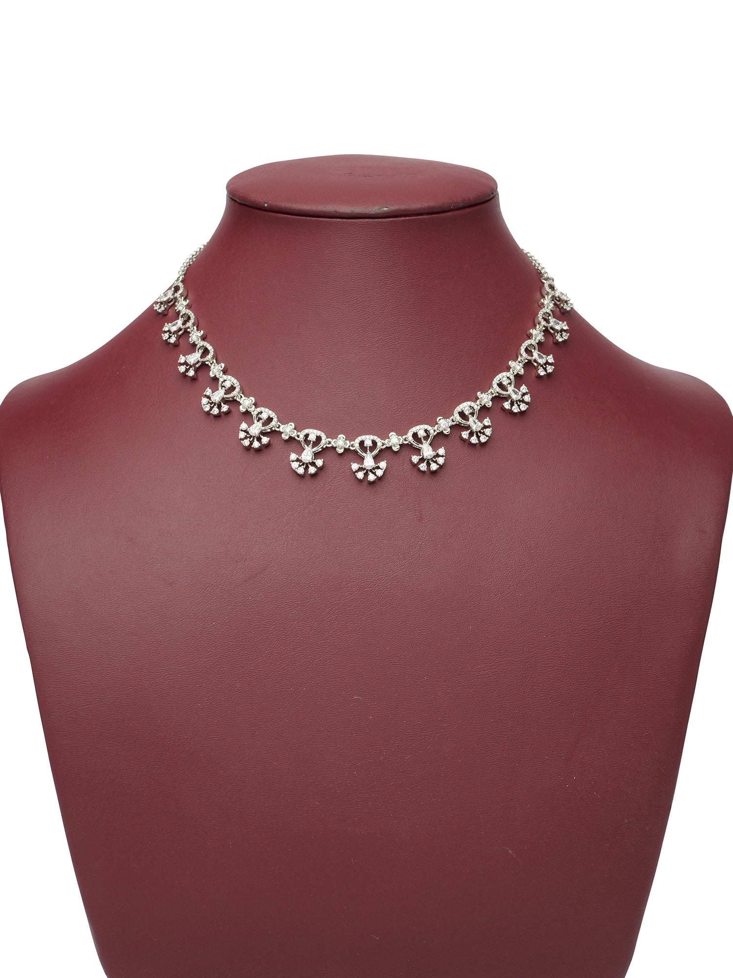 Arianne Cubic Zirconia Necklace Set in Rhodium