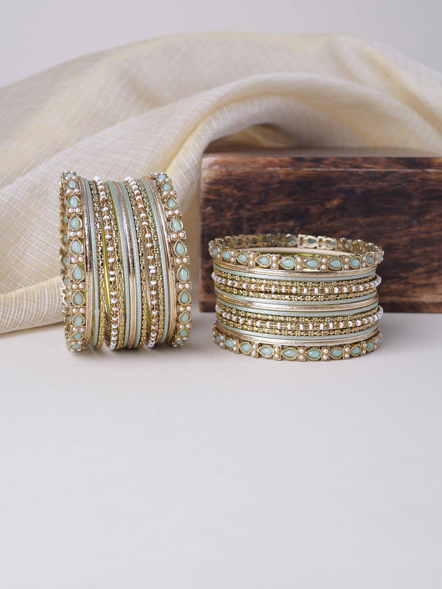 Arisha Bangle Set in Mint