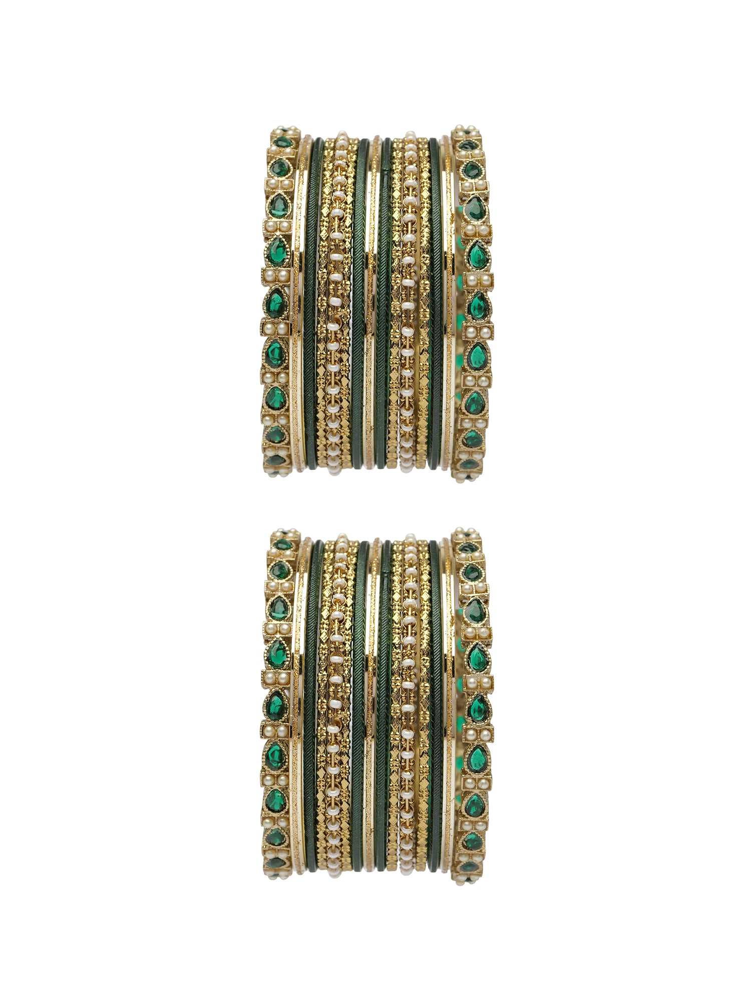 Arisha Bangle Set in Dark Green