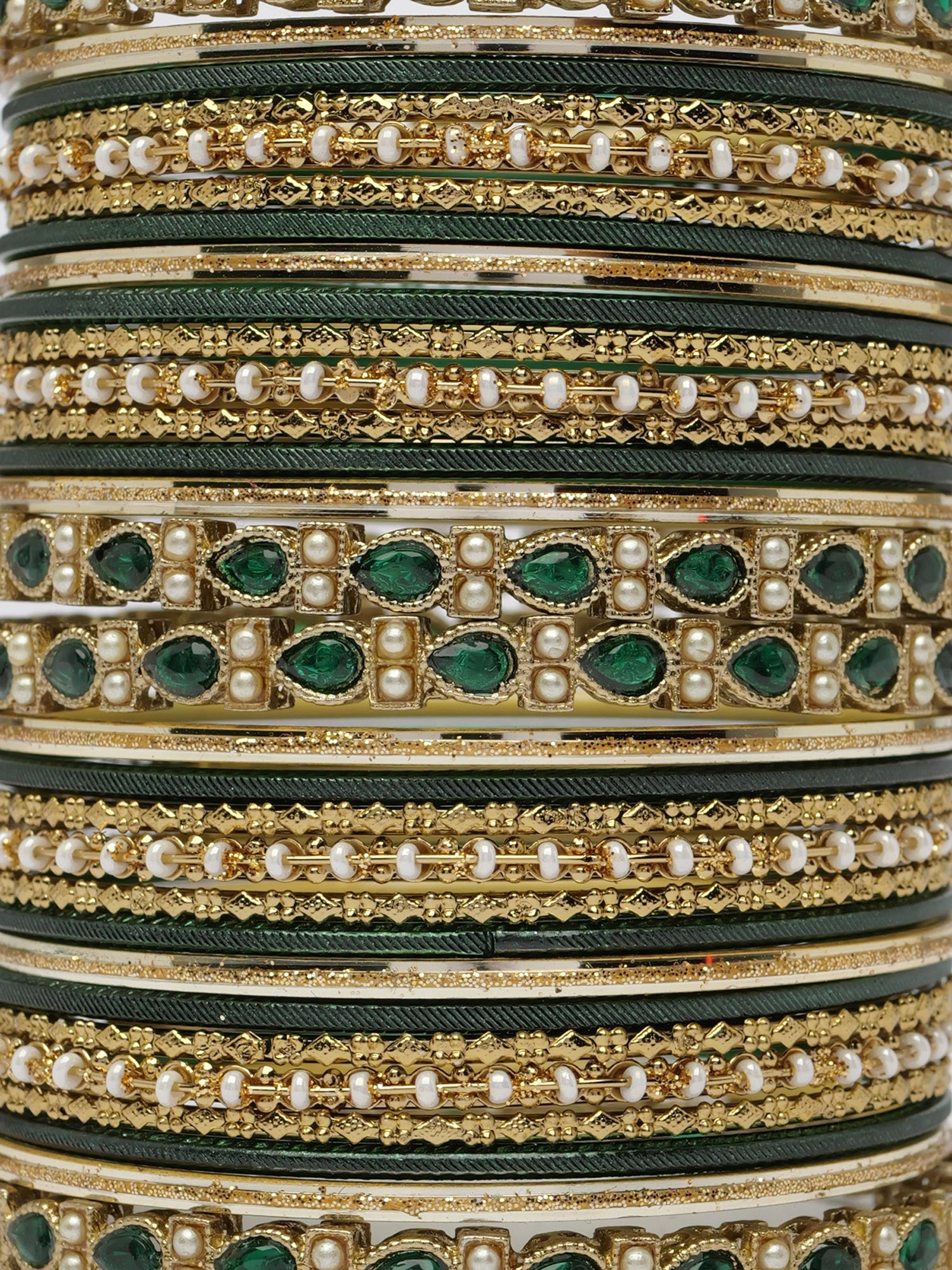 Arisha Bangle Set in Dark Green