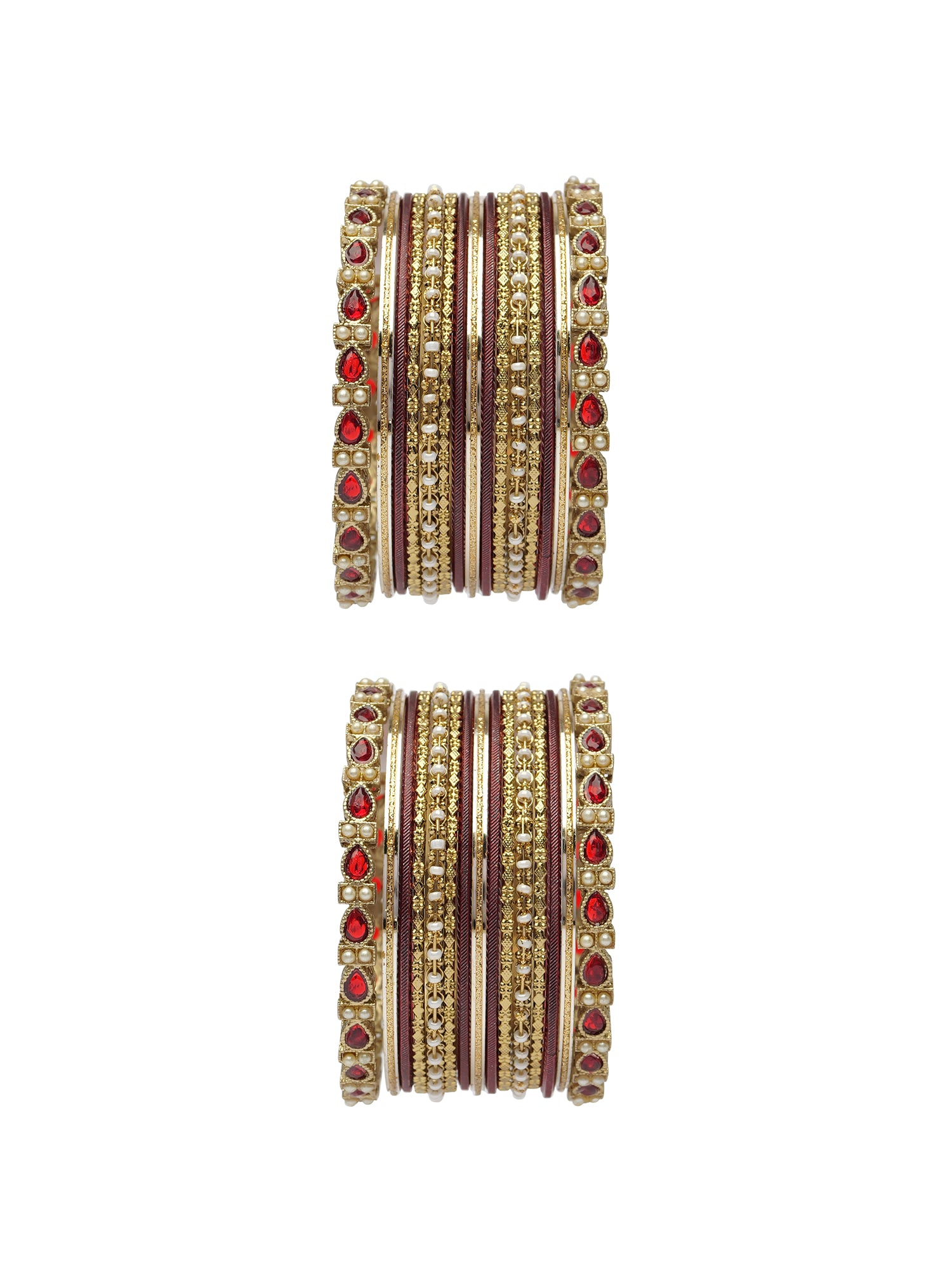 Arisha Bangle Set in Maroon