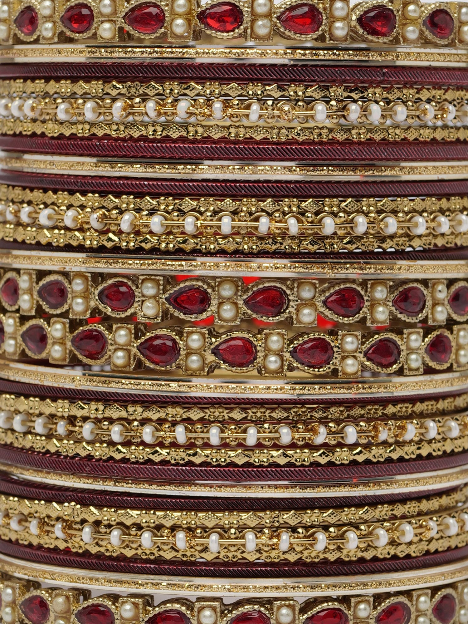 Arisha Bangle Set in Maroon
