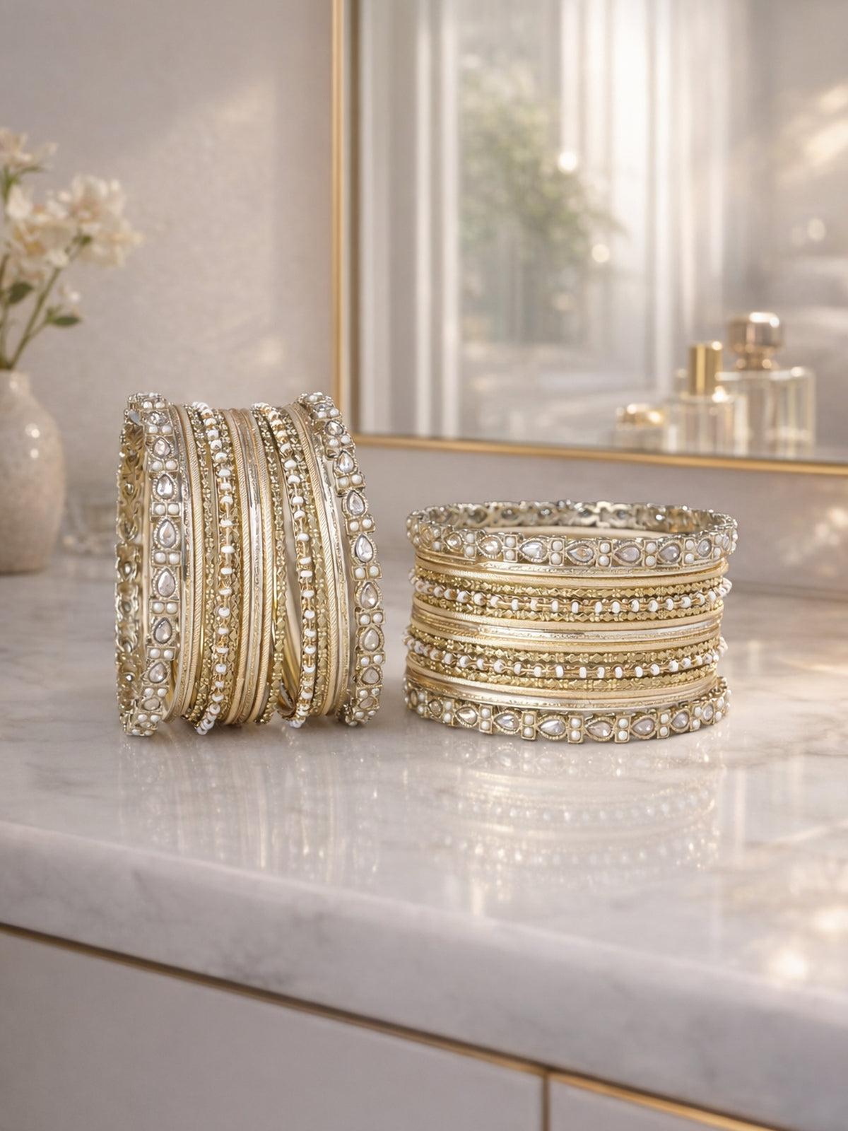 Arisha Bangle Set in Antique Gold