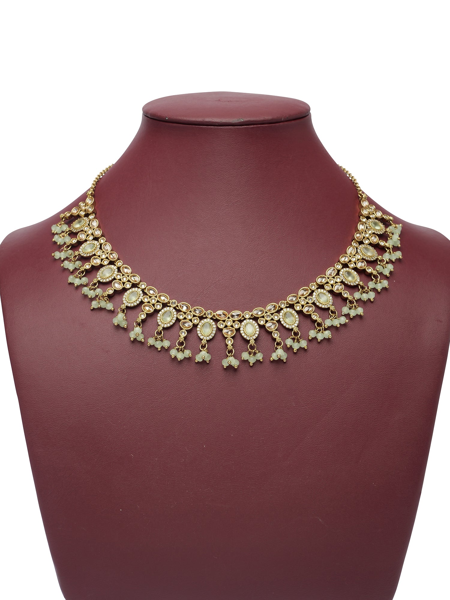 Ariya Necklace Set in Mint and Antique Gold