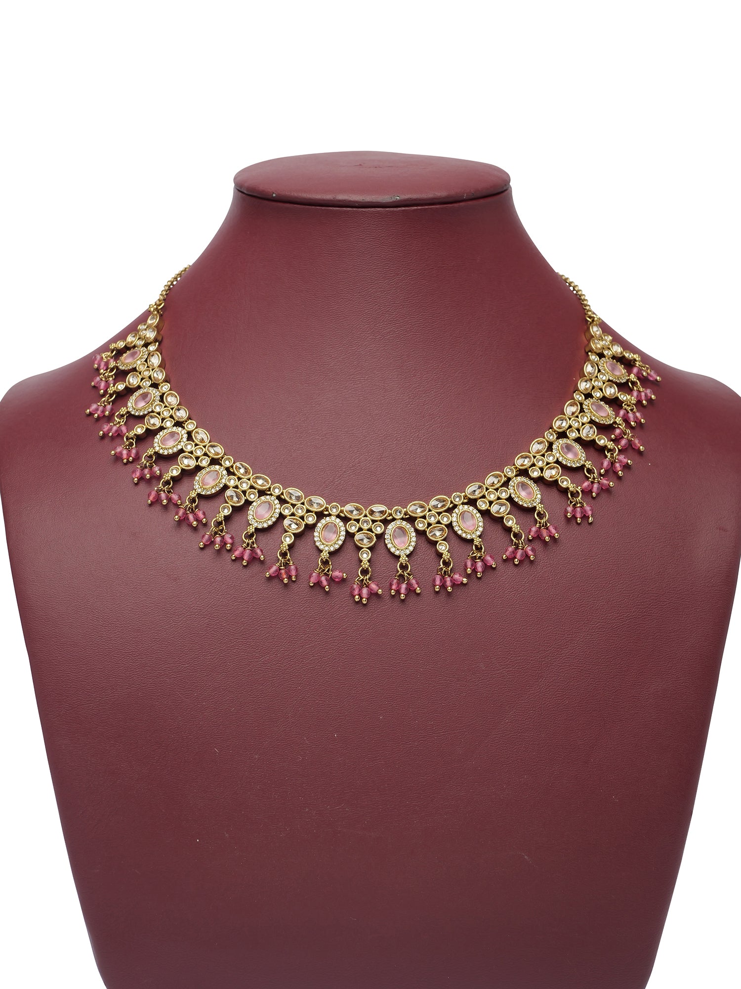 Ariya Necklace Set in Pink and Antique Gold