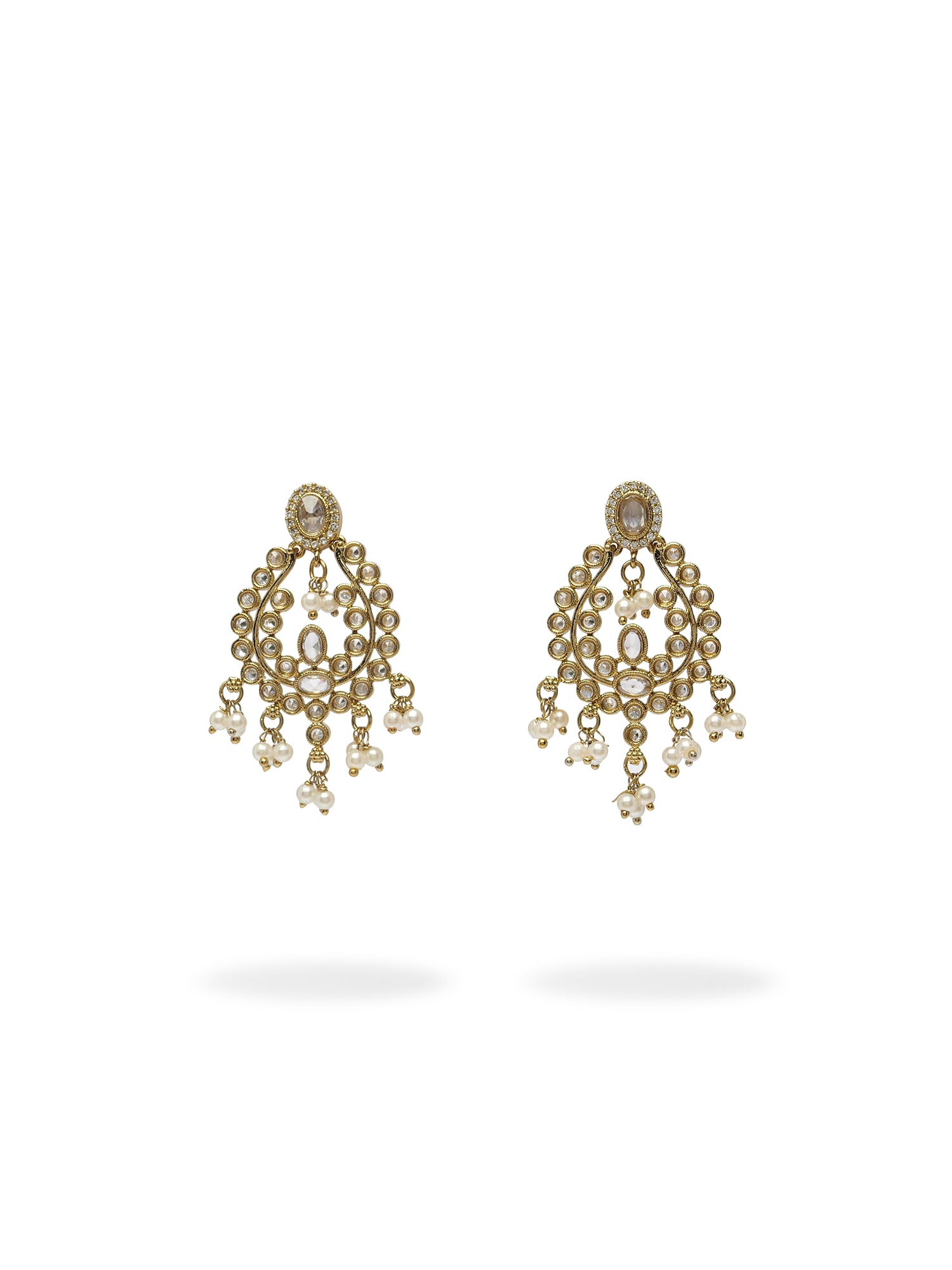 Ariya Necklace Set in White and Antique Gold