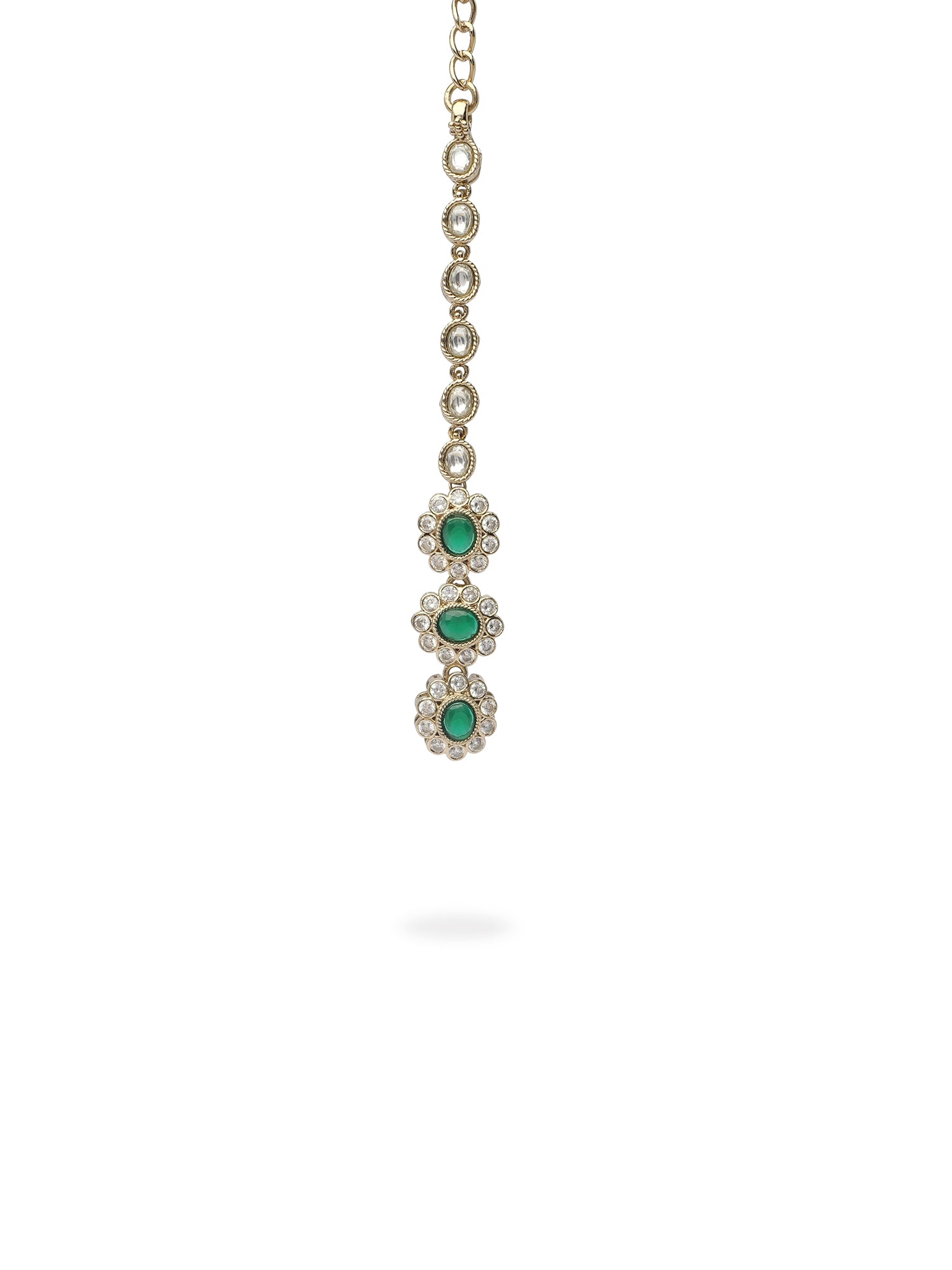 Aroshi Crystal Necklace Set in Green and Antique Gold