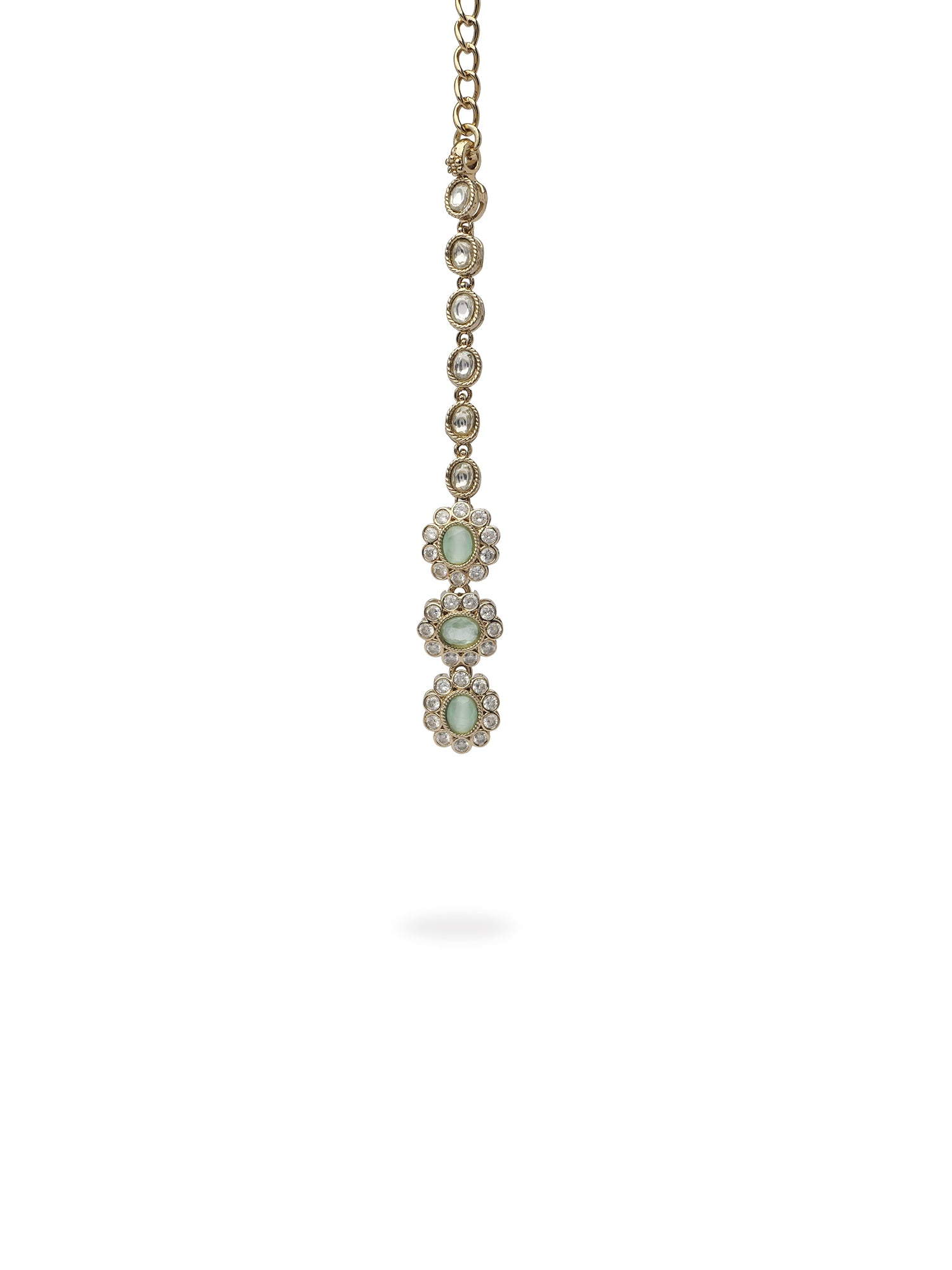 Aroshi Crystal Necklace Set in Mint and Antique Gold