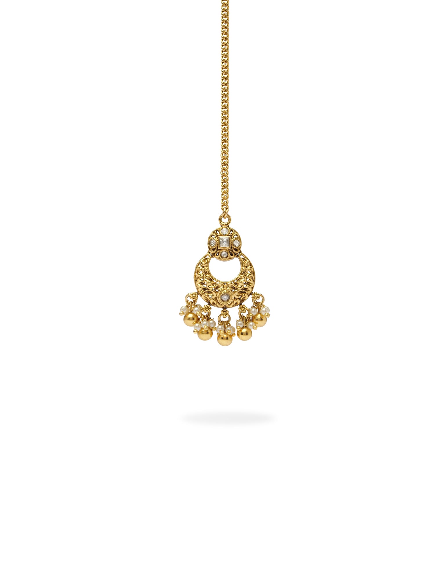 Arpita Maang Tikka in White and  Pearl