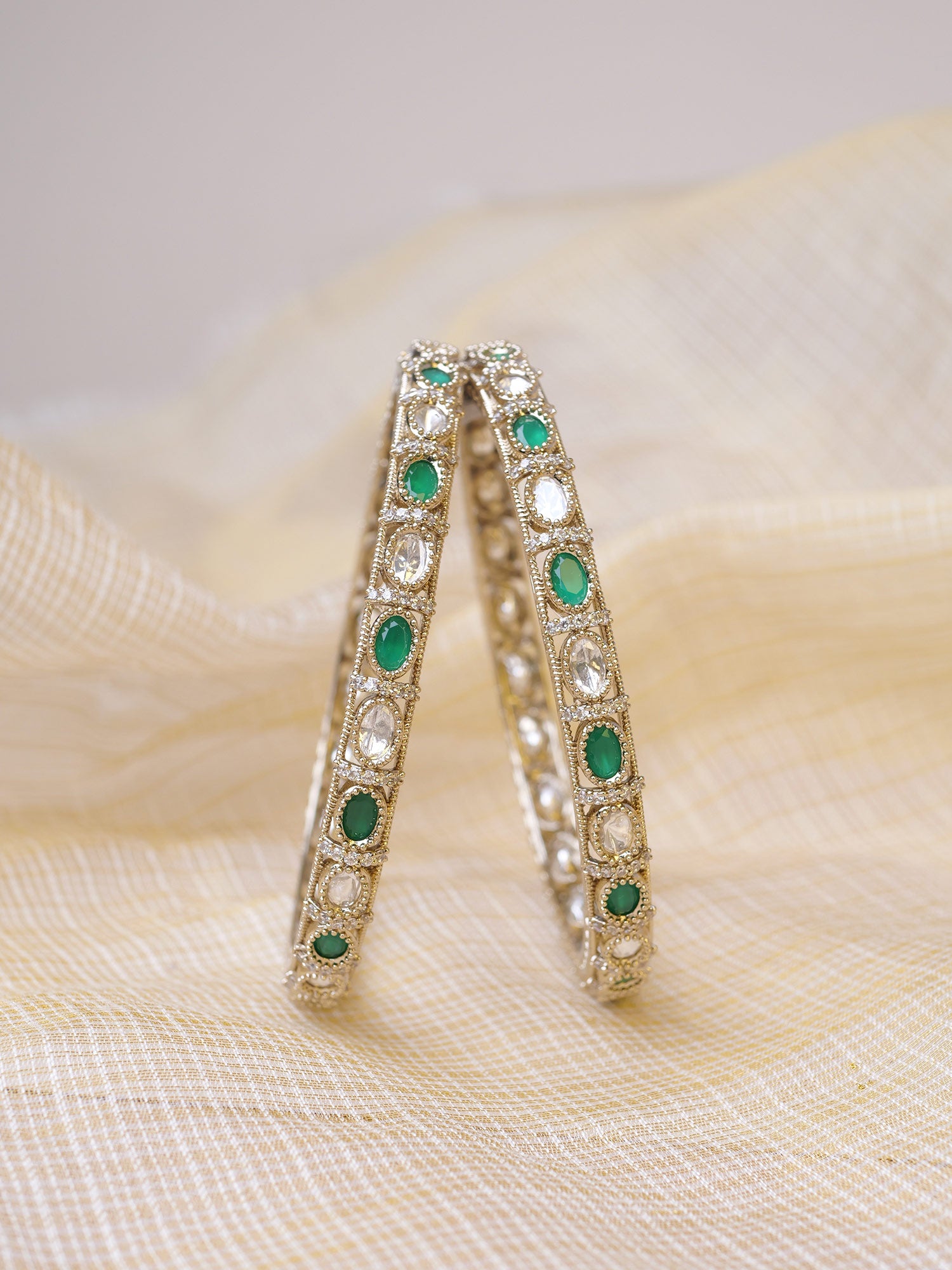 Arzina Kada Bangles in Green