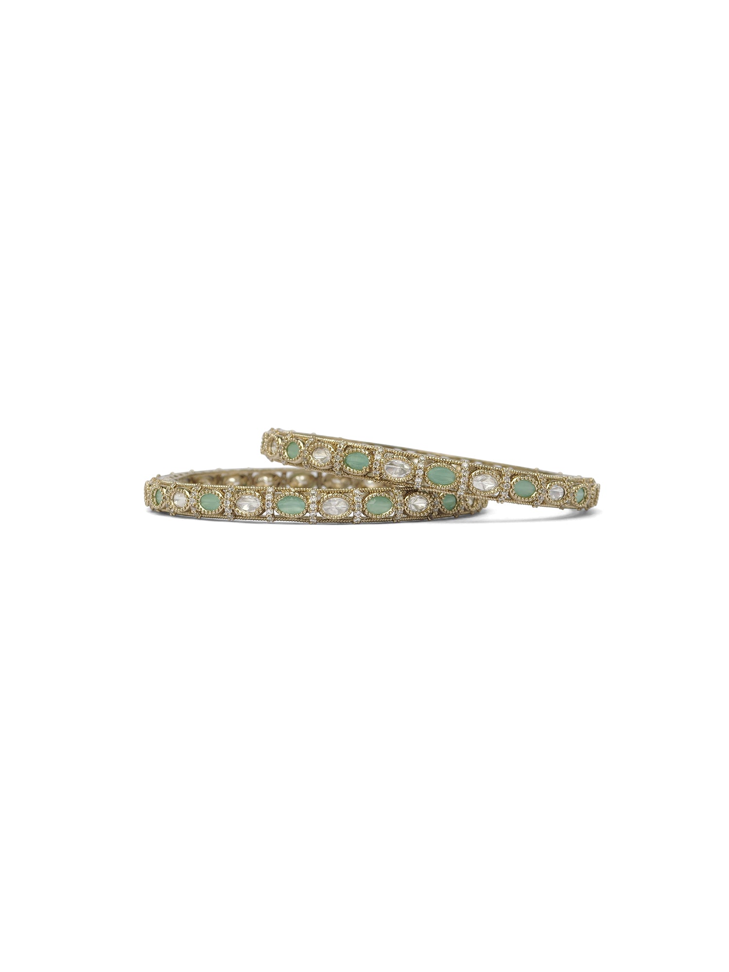 Arzina Kada Bangles in Mint