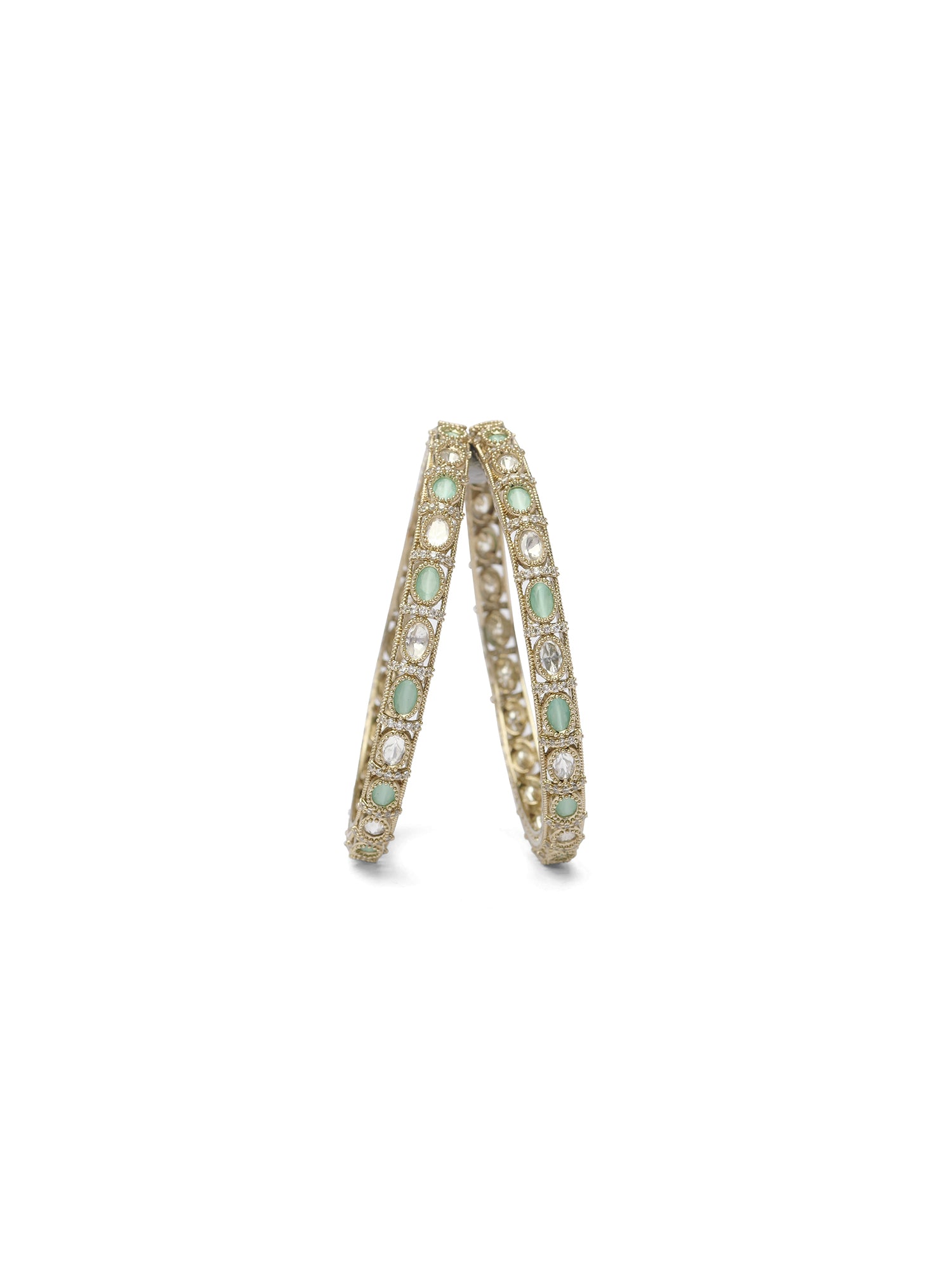 Arzina Kada Bangles in Mint
