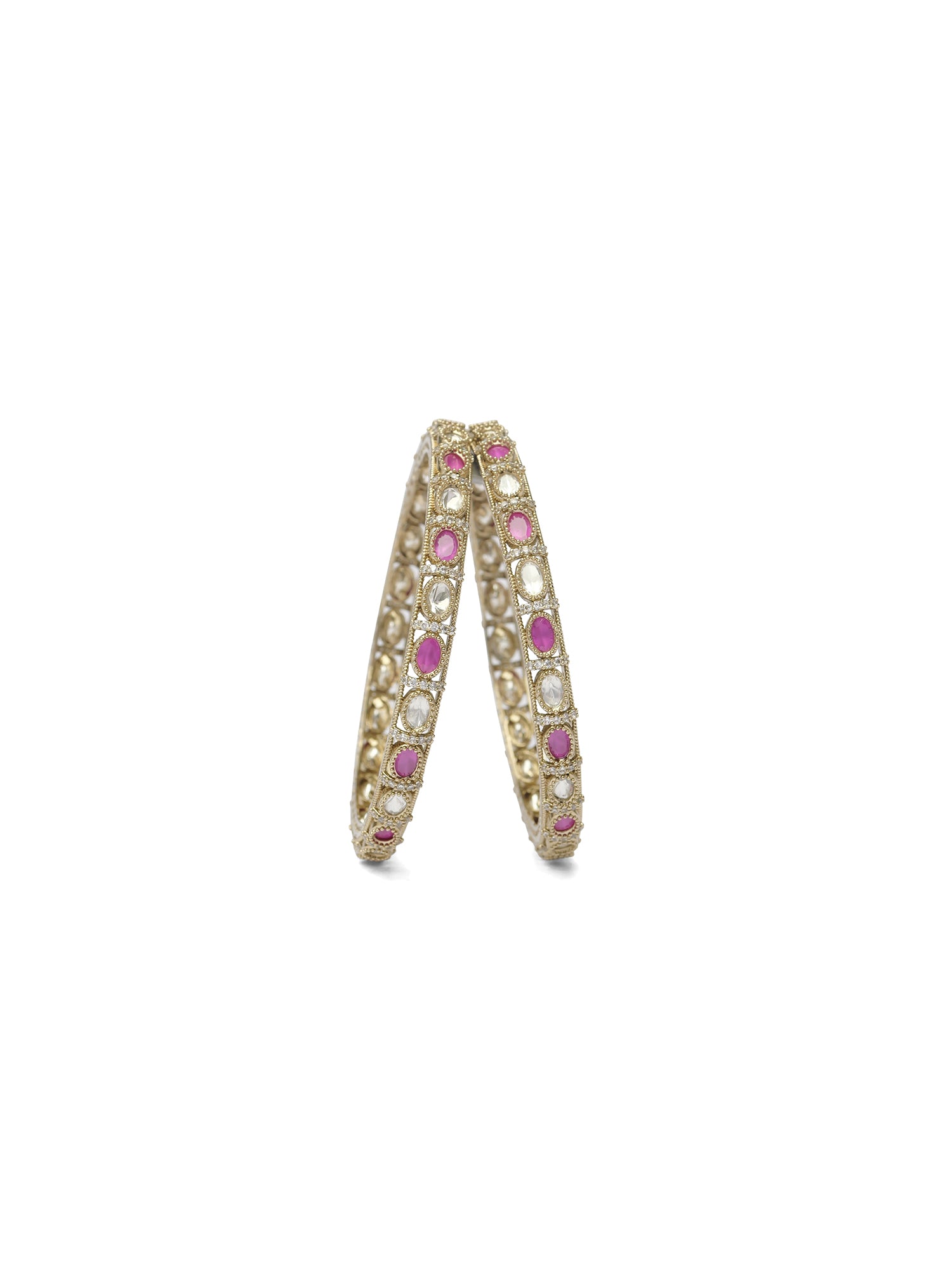 Arzina Kada Bangles in Ruby