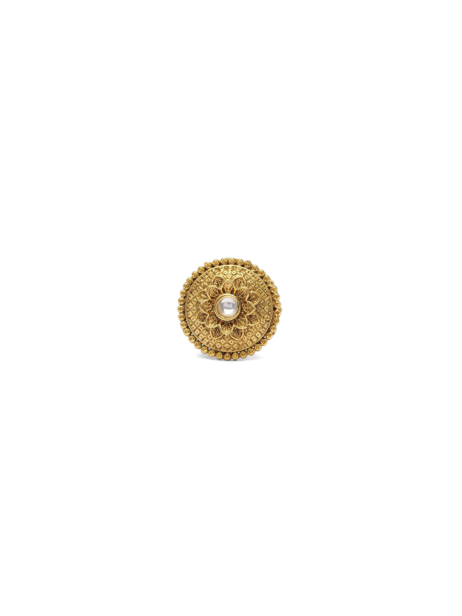 Asha Kundan Ring in White