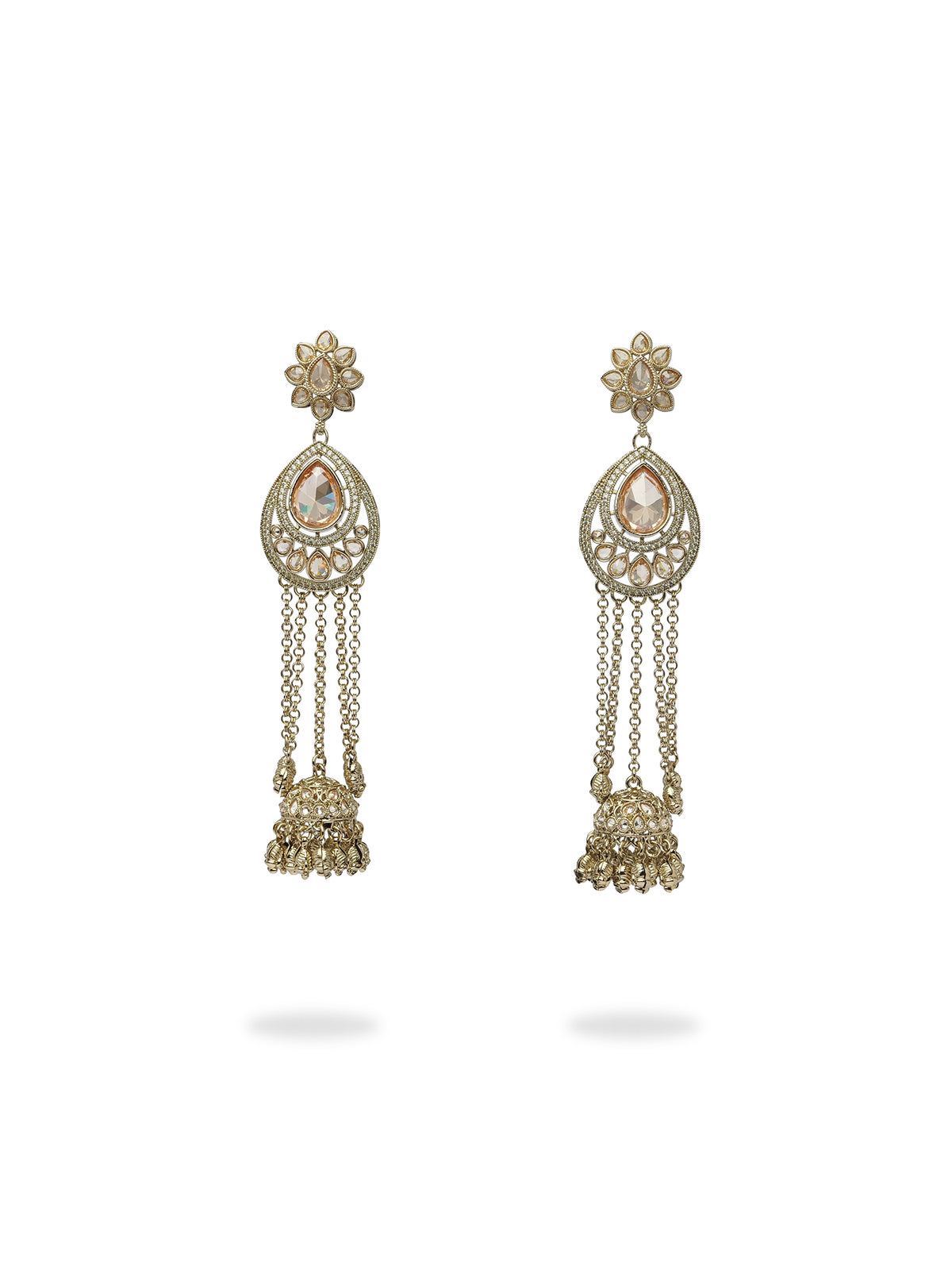 Asmina Jhumka Earrings in Champagne