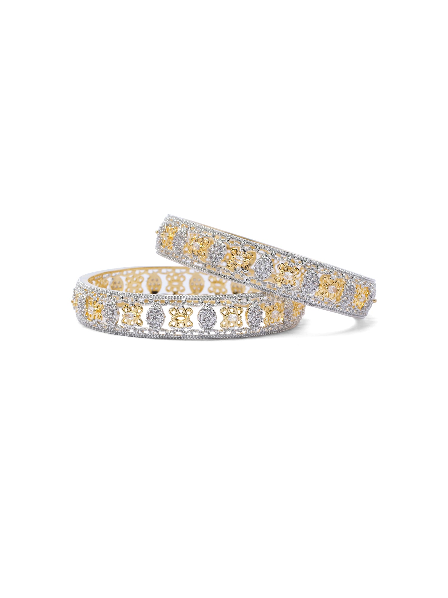Ava Cubic Zirconia Kadas in Gold and Rhodium