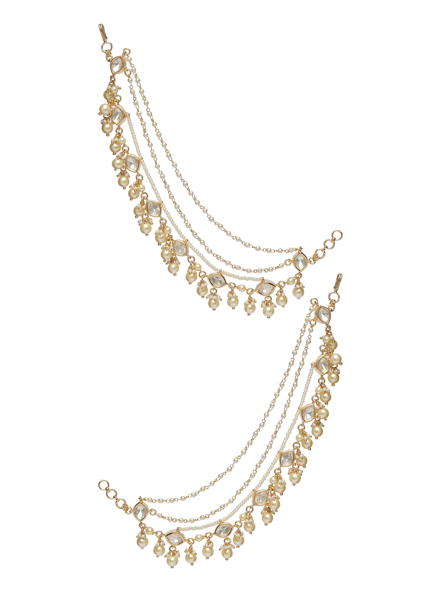 Avina Kundan Ear Chains in Gold