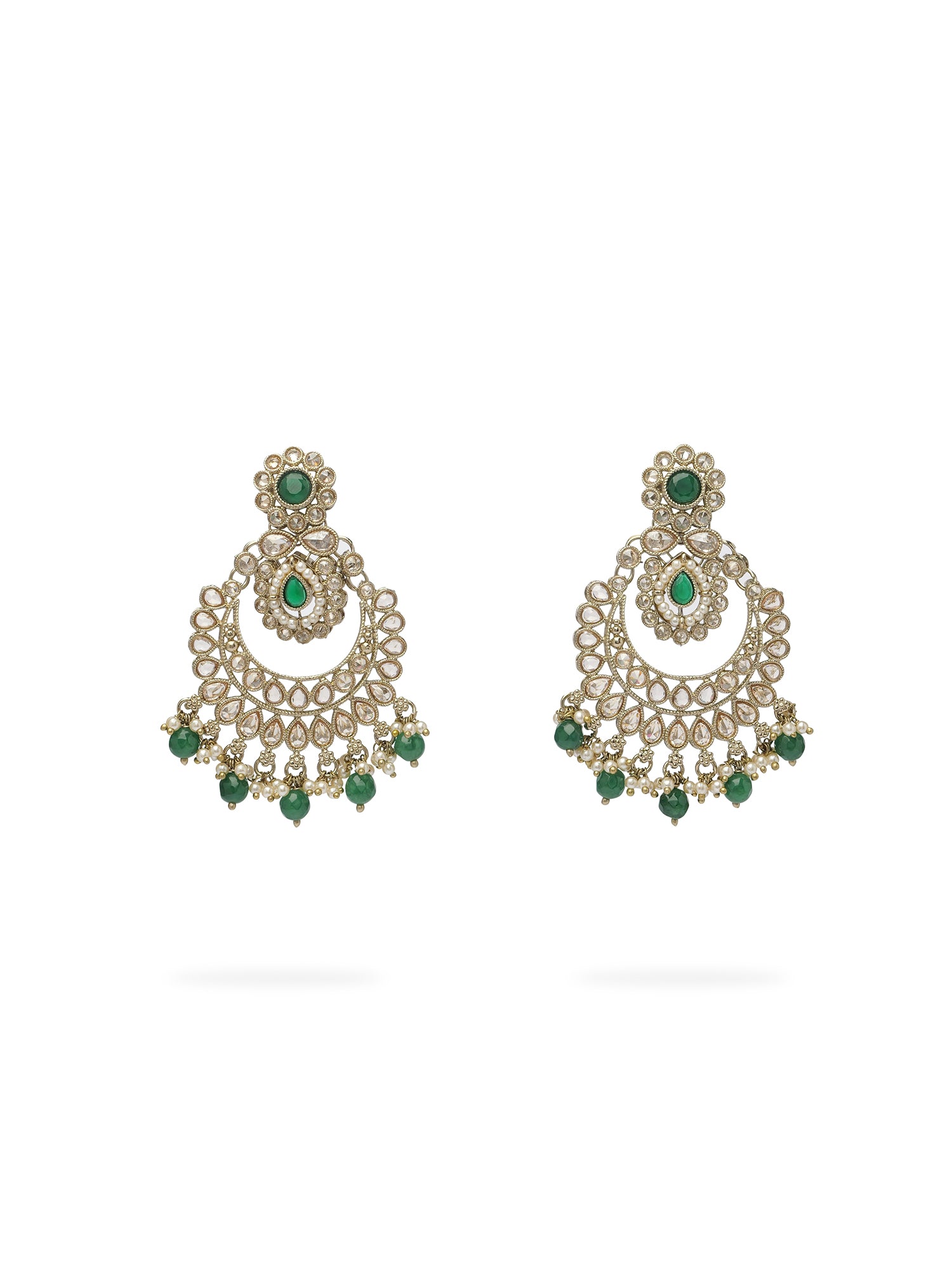 Avira Pearl Necklace Set in Green