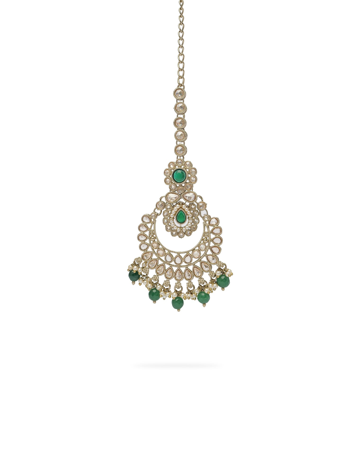 Avira Pearl Necklace Set in Green