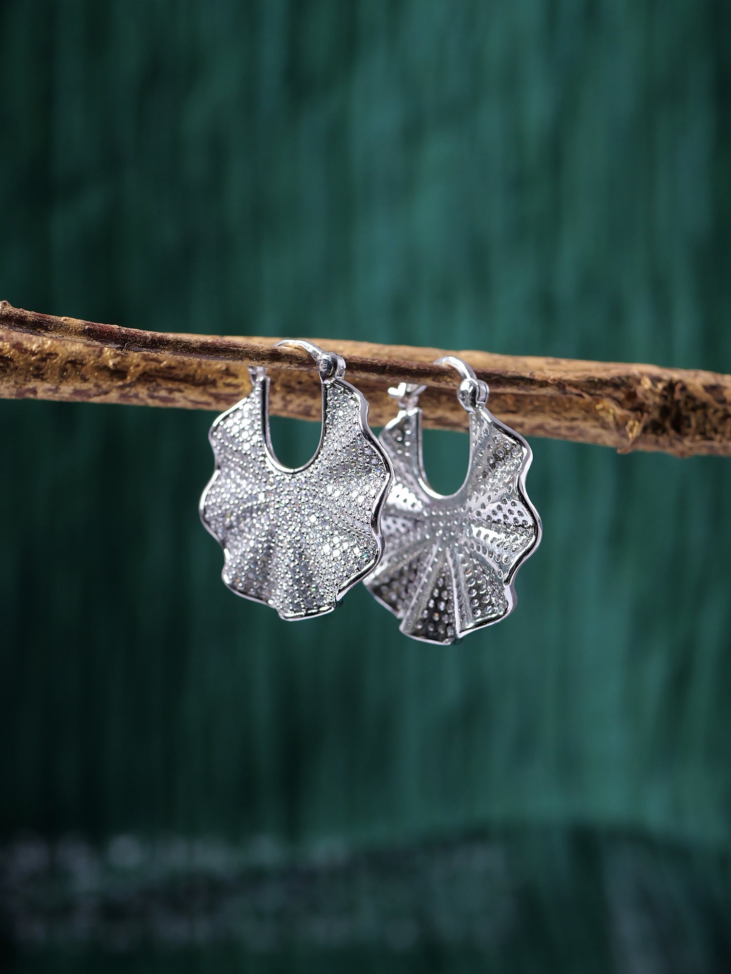 Ayla Cubic Zirconia Earrings in Rhodium