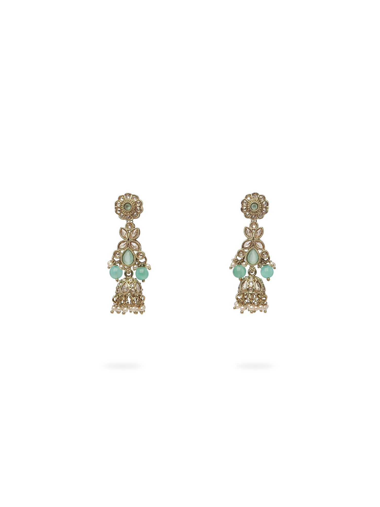 Ayushi Jhumka Earrings in Light Blue