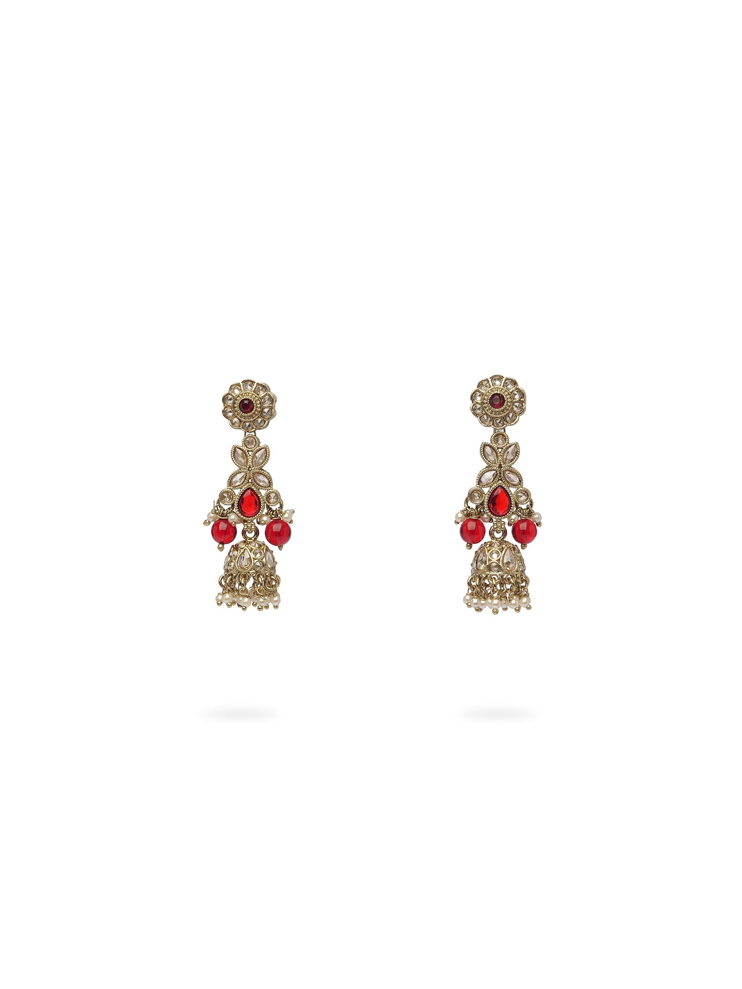 Ayushi Jhumka Earrings in Maroon