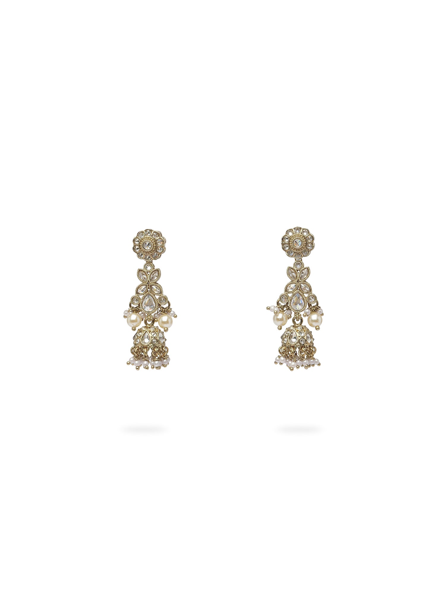 Ayushi Jhumka Earrings in White