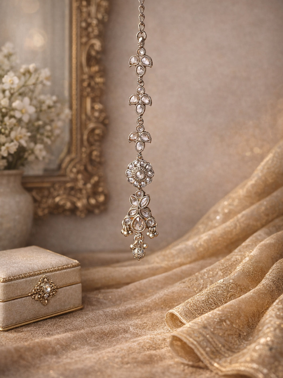 Ayushi Maang Tikka in Antique Gold