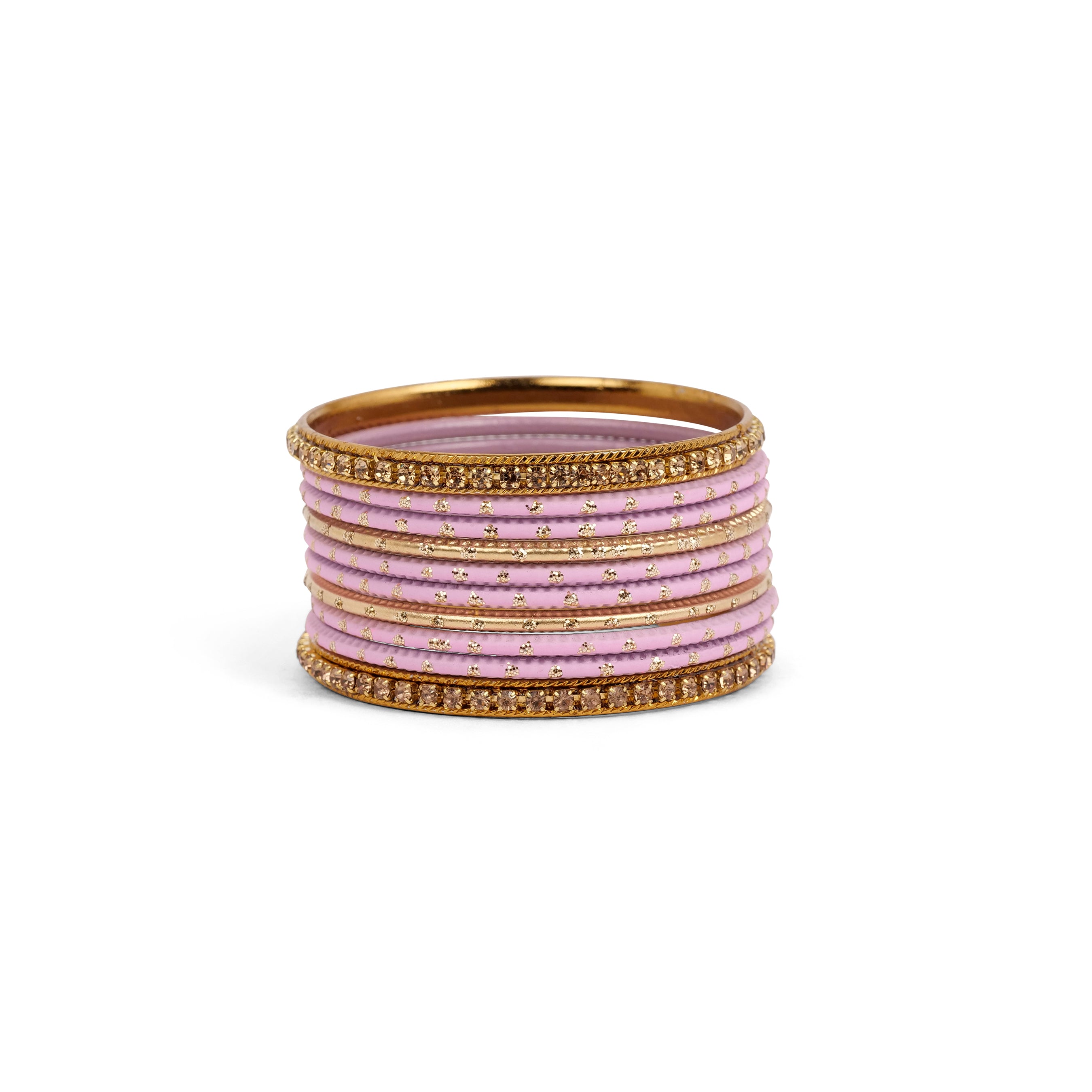 Children's Bangle Set in Light Pink and Antique Gold