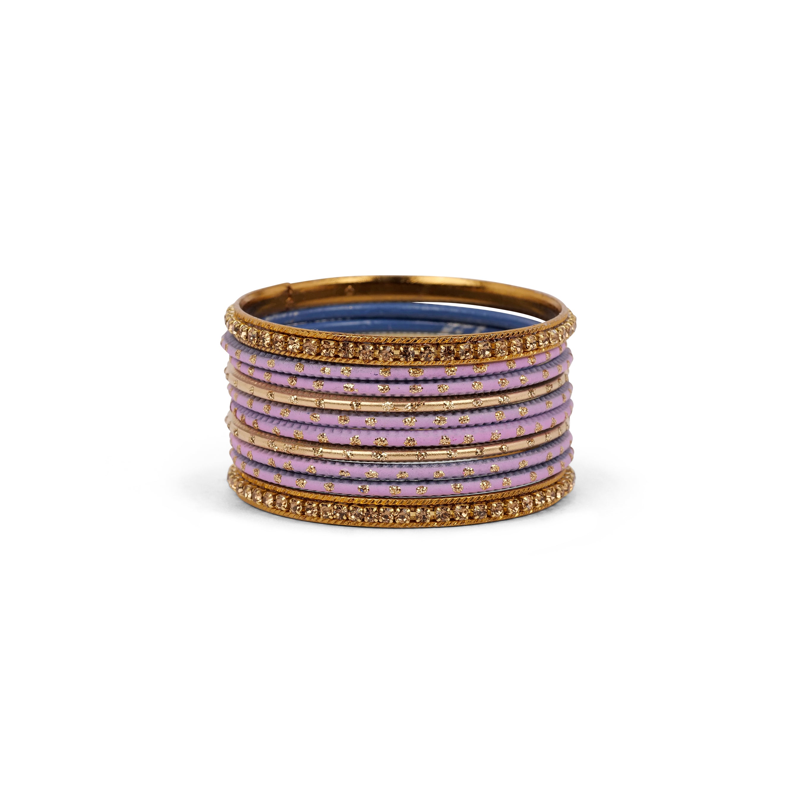 Children's Bangle Set in Purple and Antique Gold