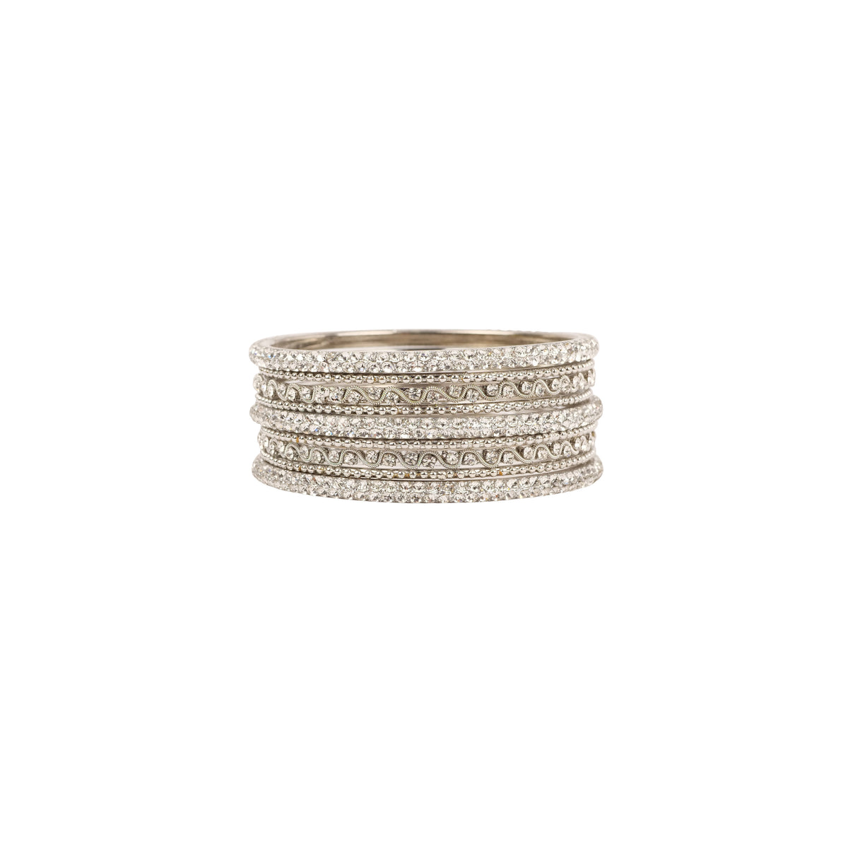 Kashvi Bangle Set in Rhodium