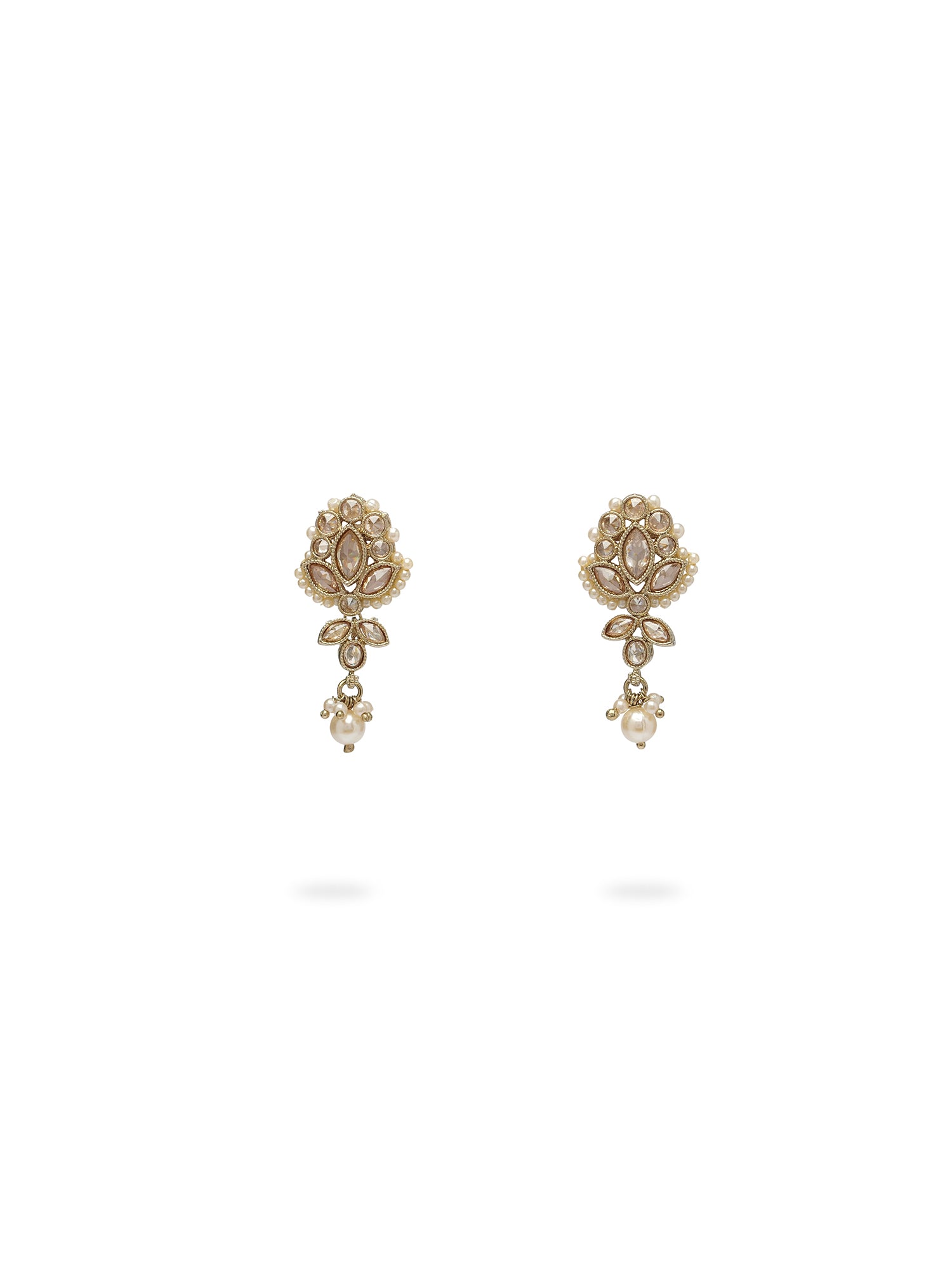 Bhavini Earrings in Pearl and Champagne