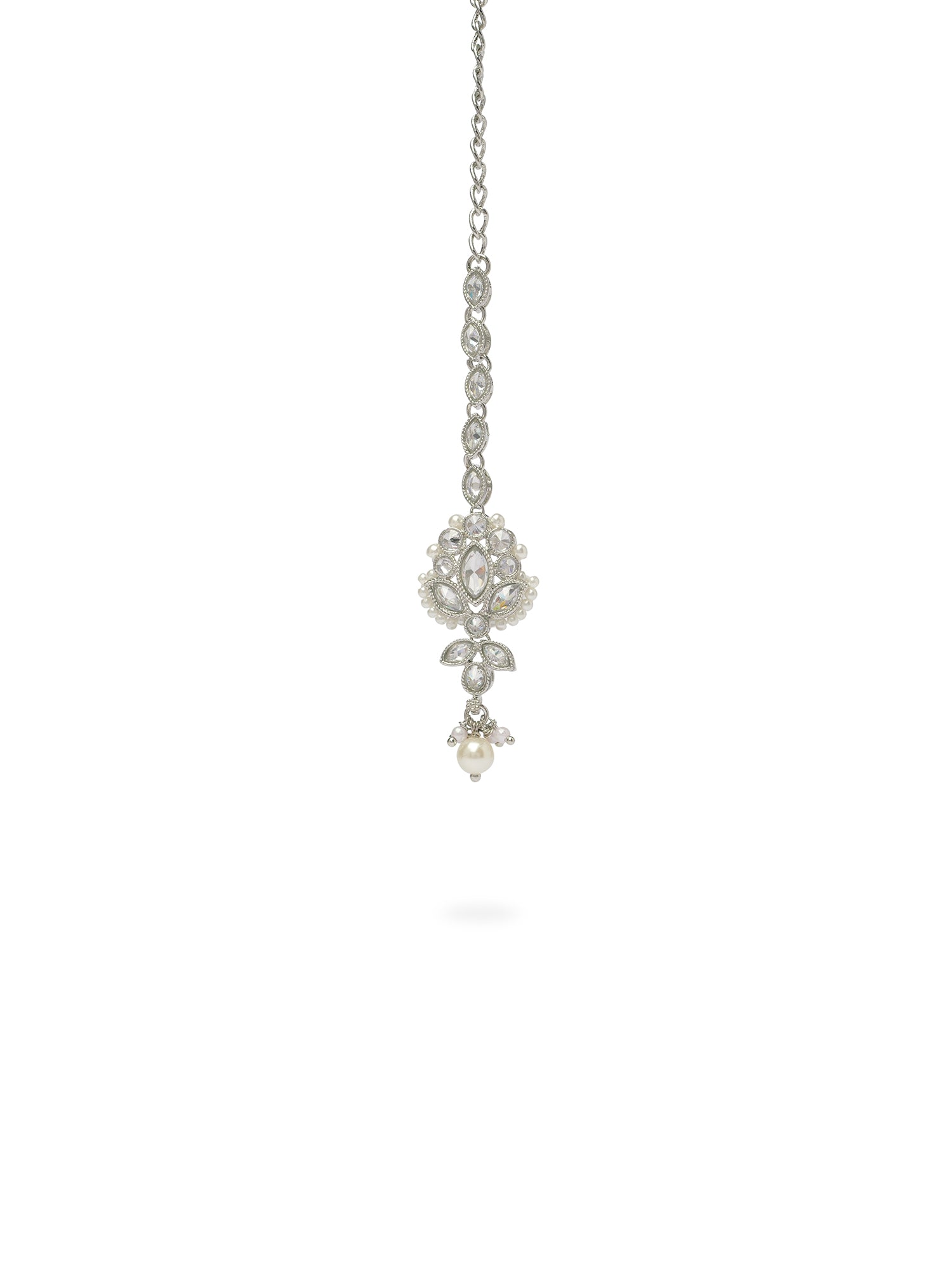 Bhavini Maang Tikka in Pearl and Rhodium