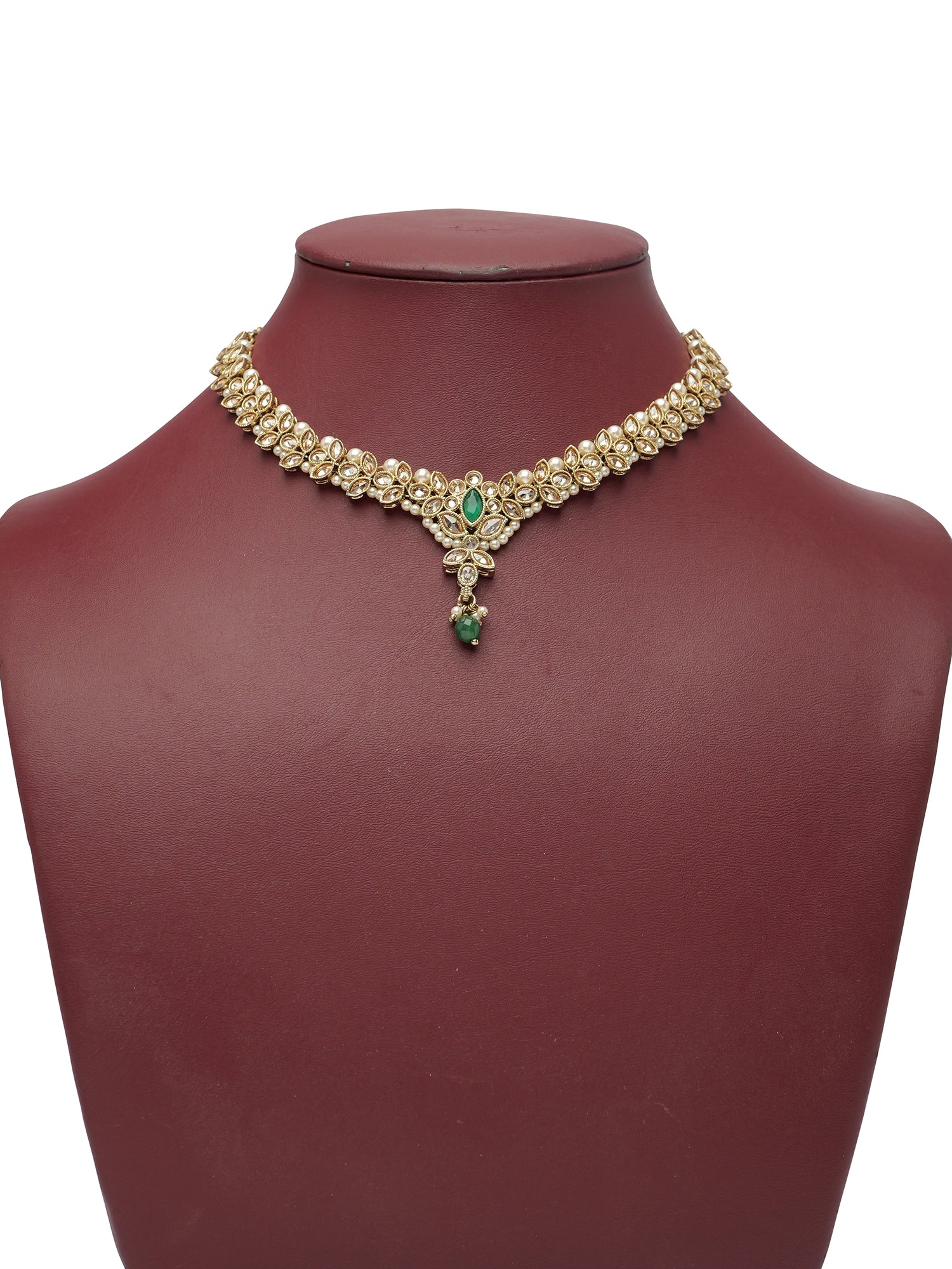 Bhavini Necklace Set in Green 