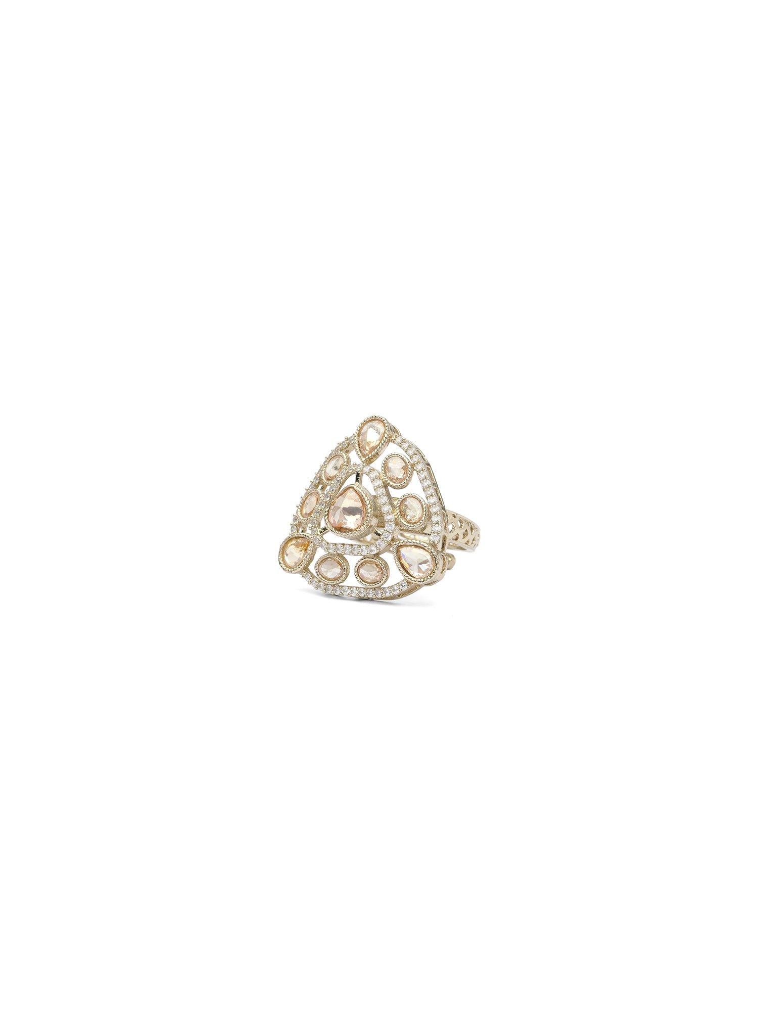 Bhavya Champagne Crystal Ring
