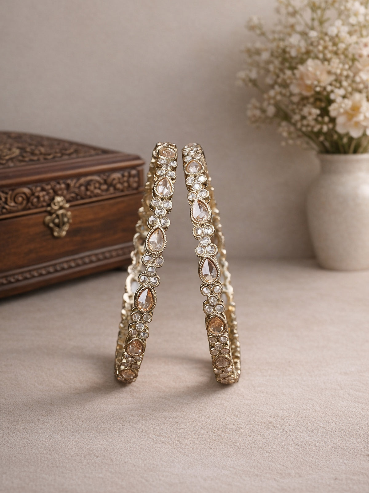 Bina Kada Bangles in Champagne 
