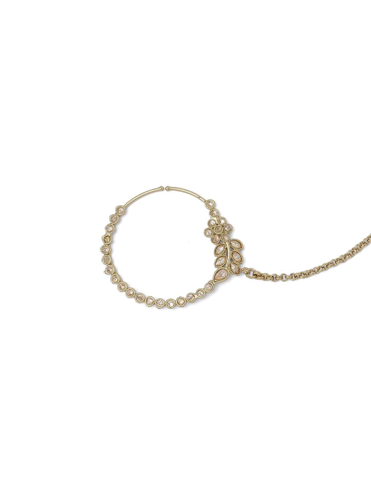 Bridal Crystal Nose Ring in Champagne