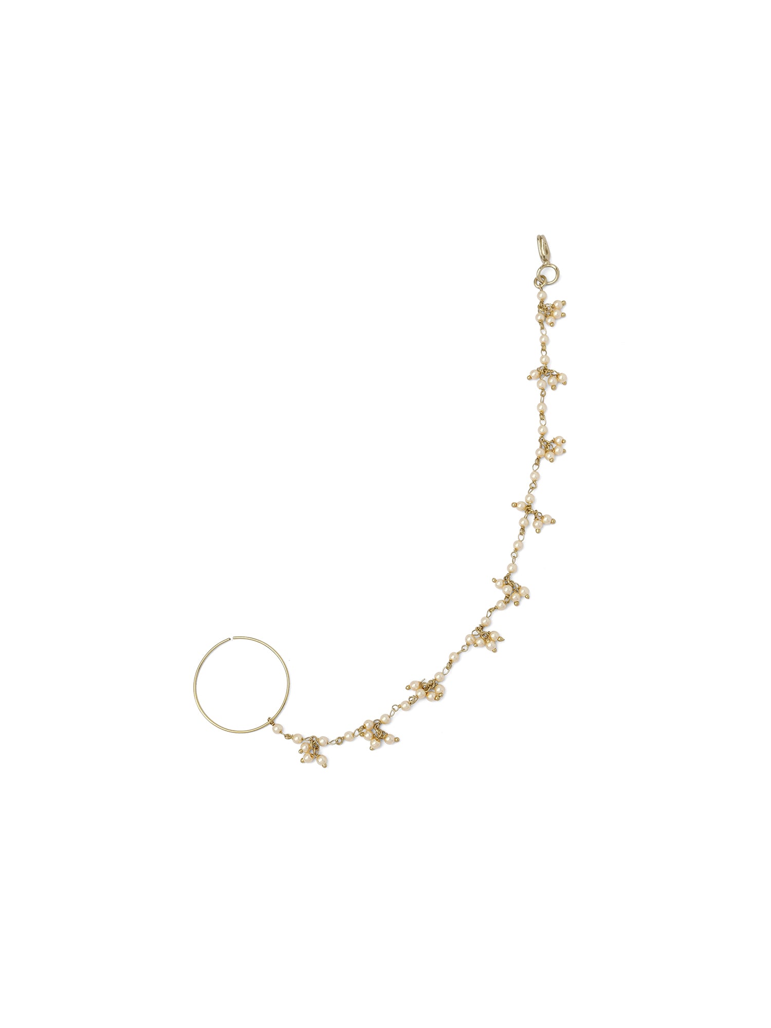 Bridal Nose Ring with Cream Pearl