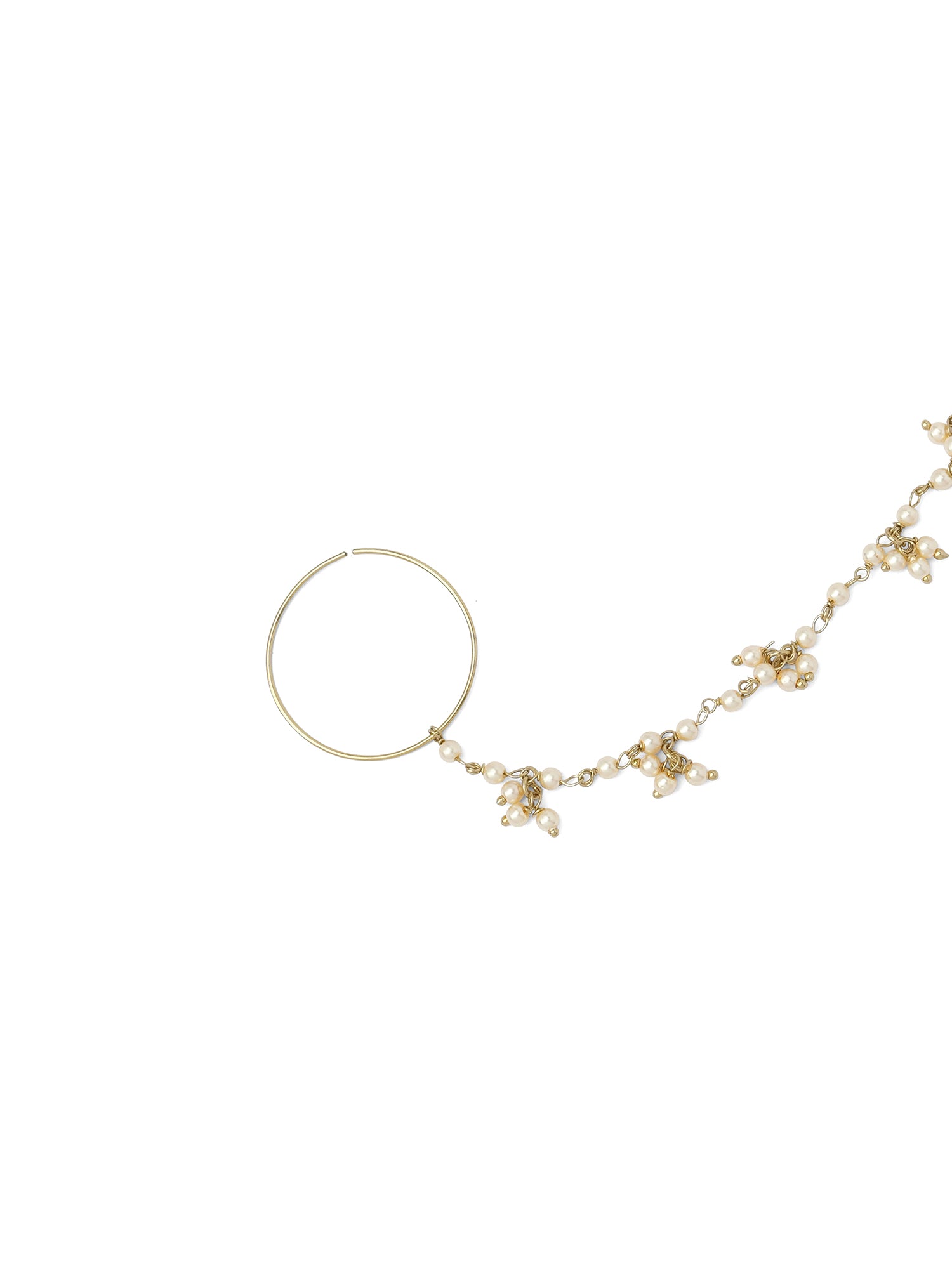 Bridal Nose Ring with Cream Pearl
