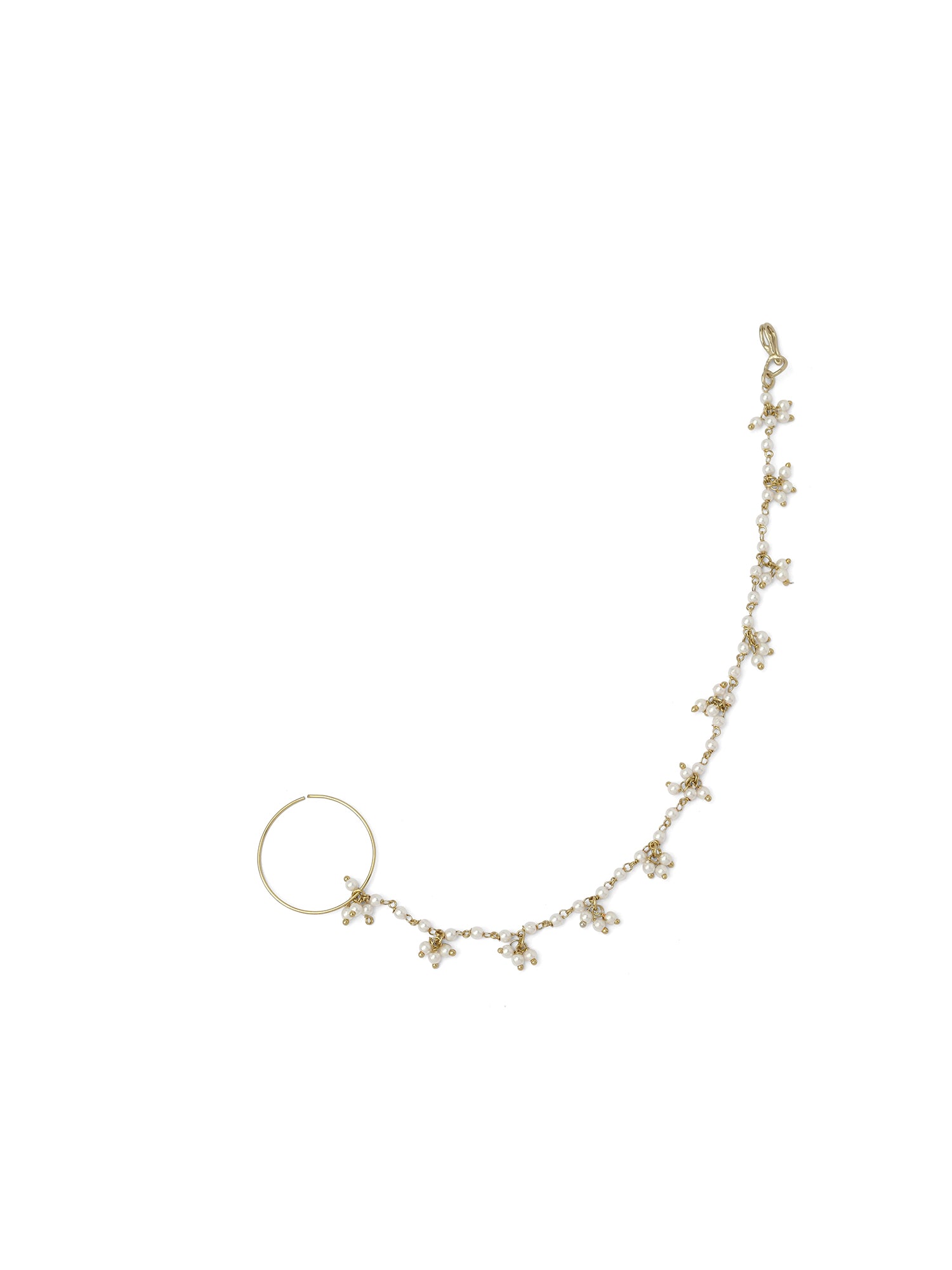 Bridal Nose Ring with White Pearl