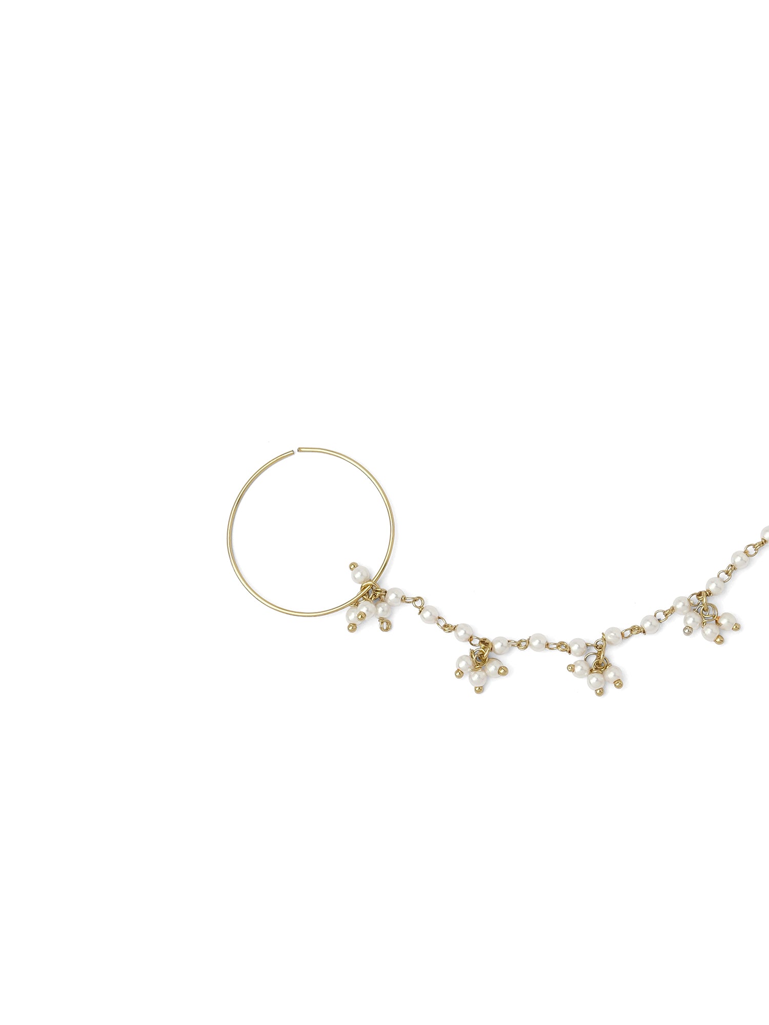 Bridal Nose Ring with White Pearl