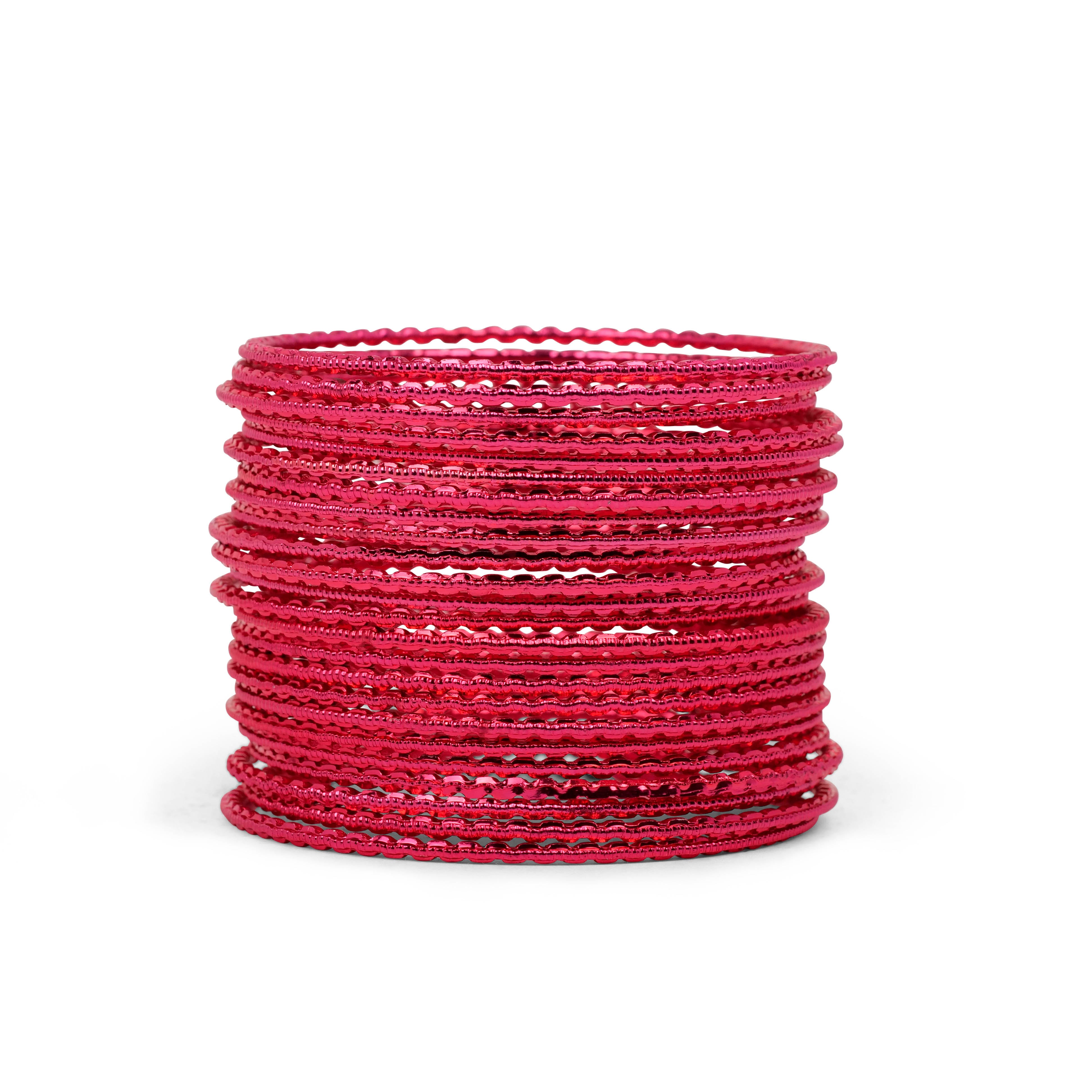 Wavy Bangles in Pink