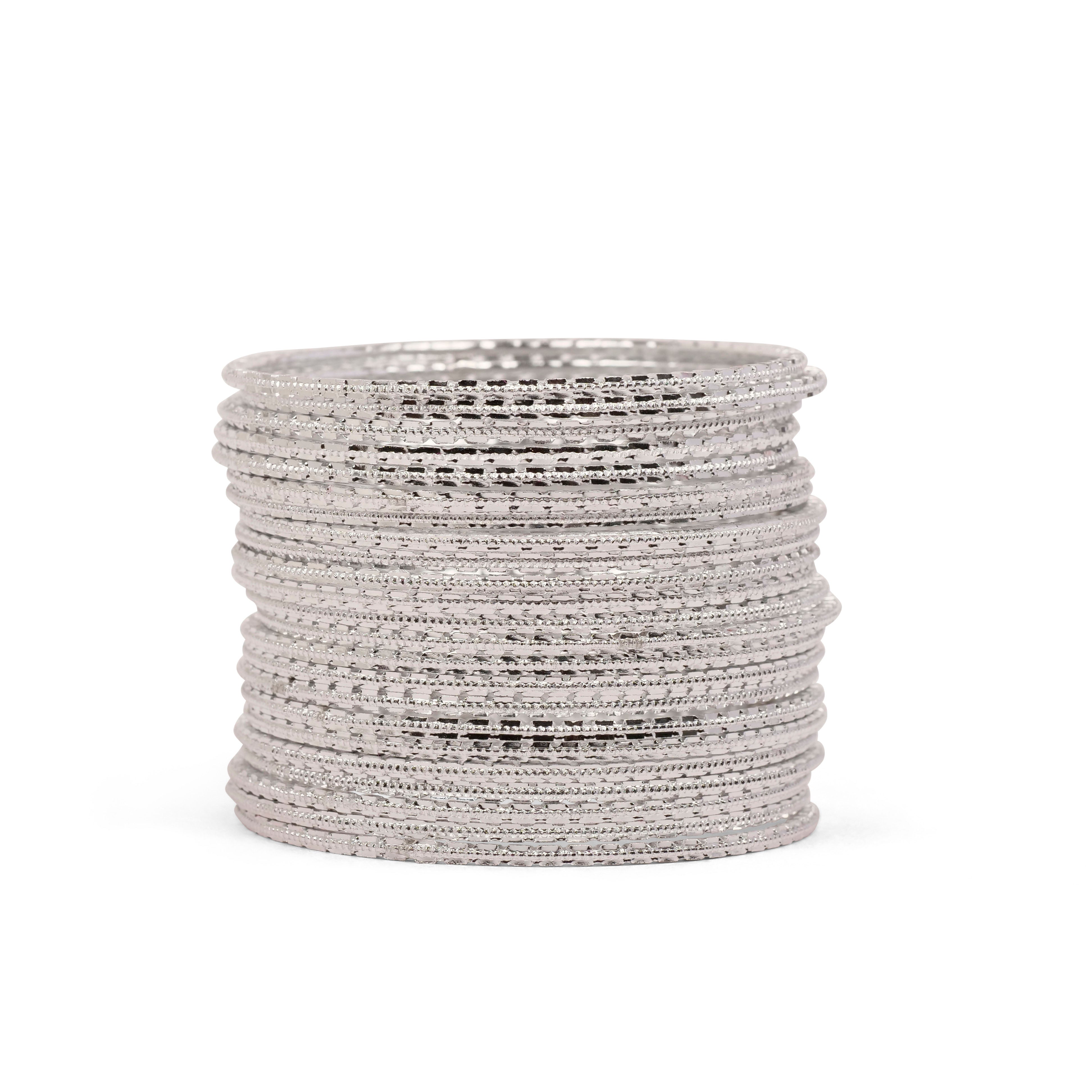 Silver Patterned Bangles