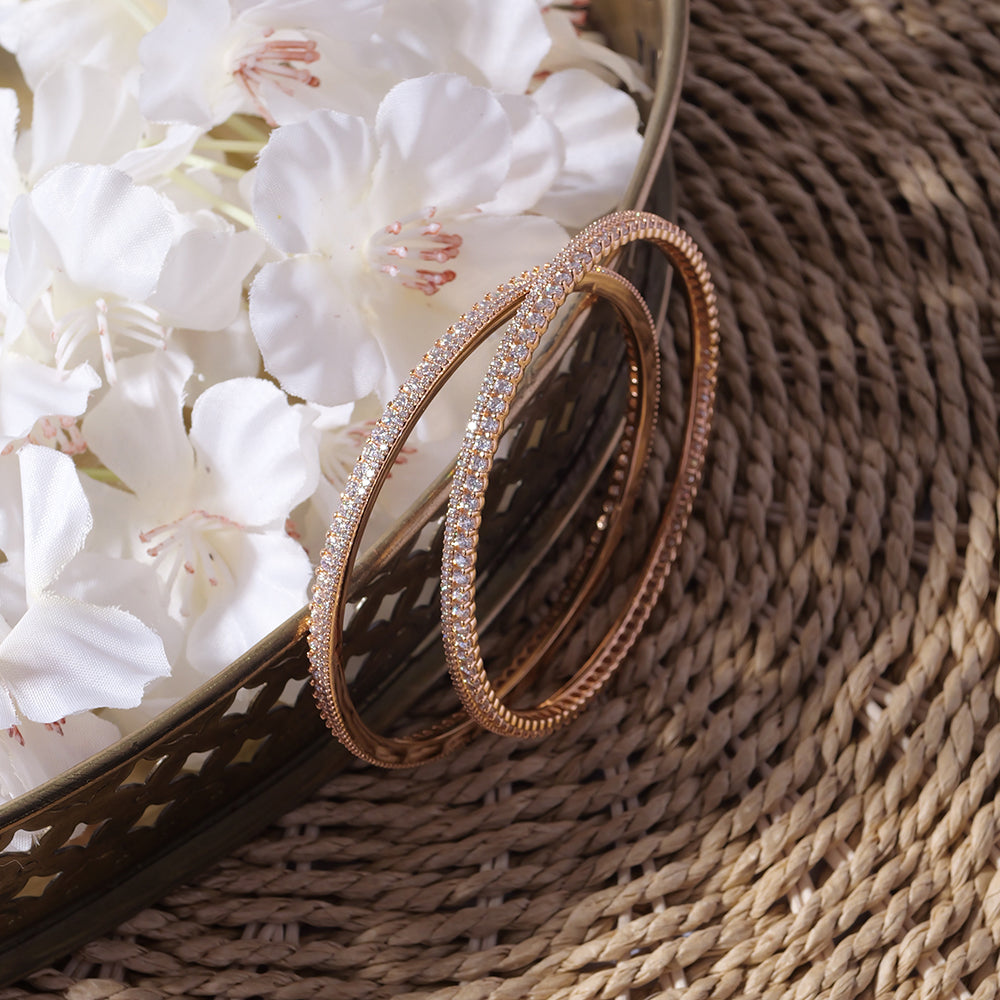 Camille Cubic Zirconia Bangles in White