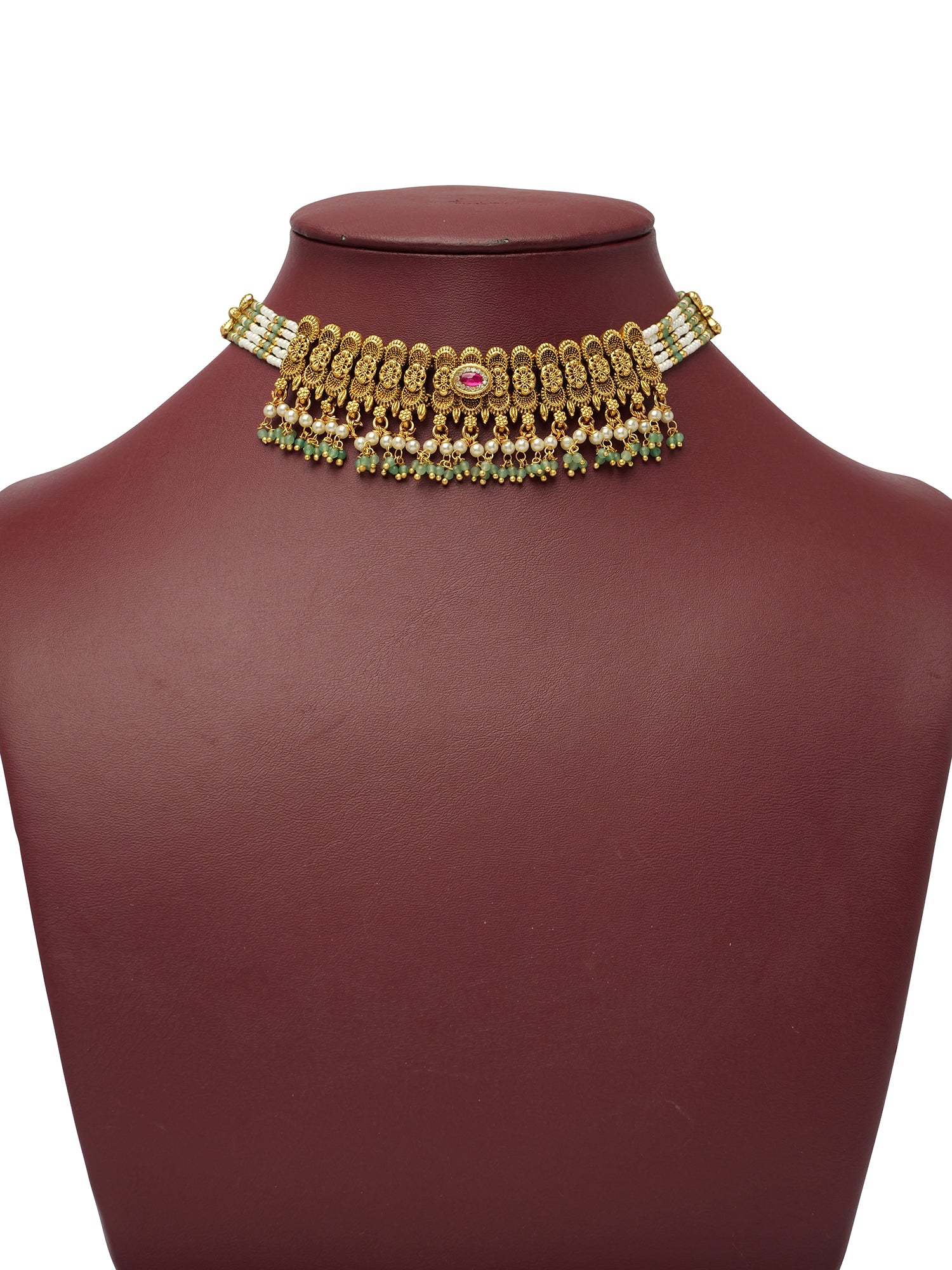 Charita Necklace Set in Hot Pink and Mint