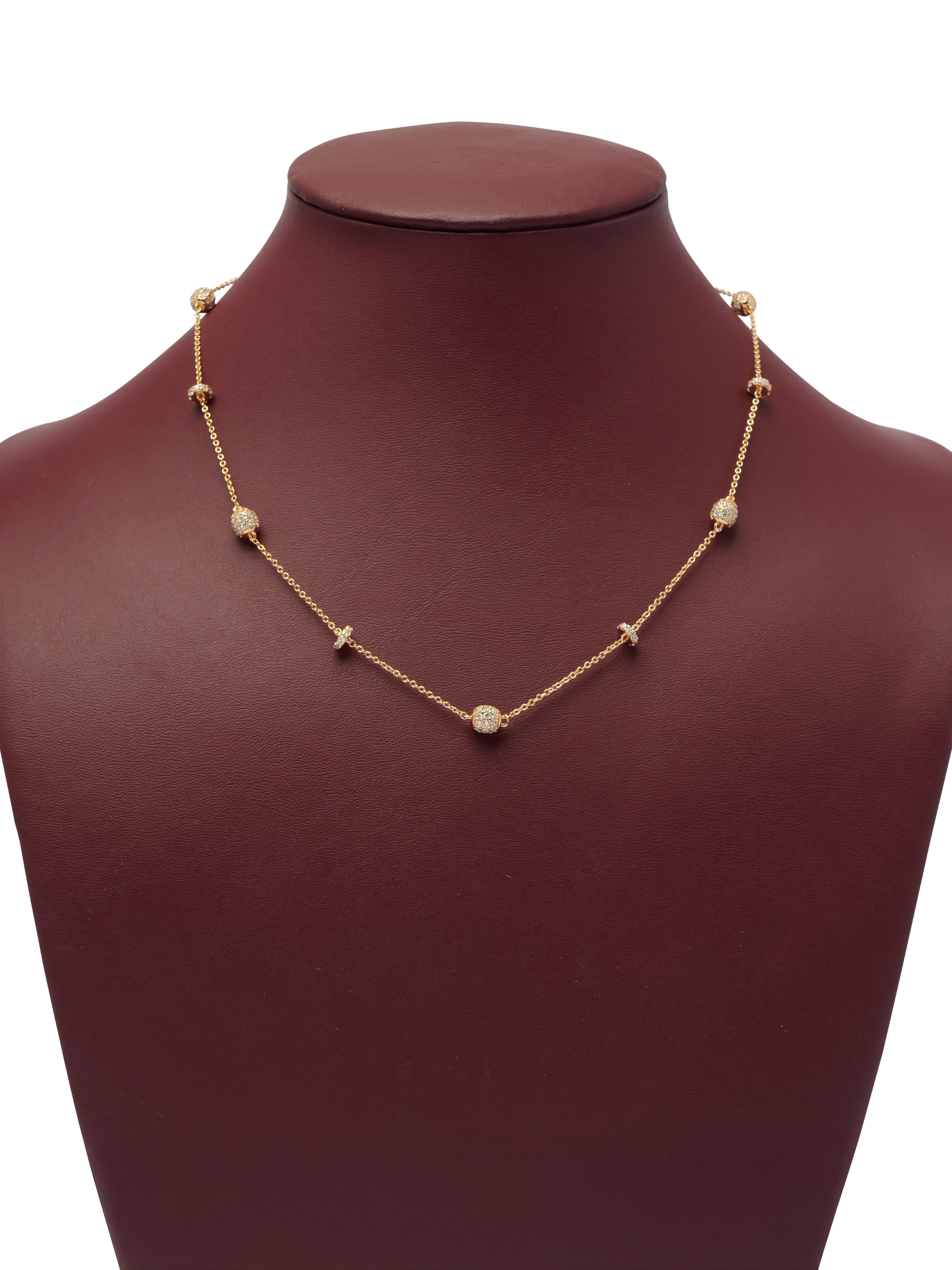 Charm Cubic Zirconia Necklace in Gold