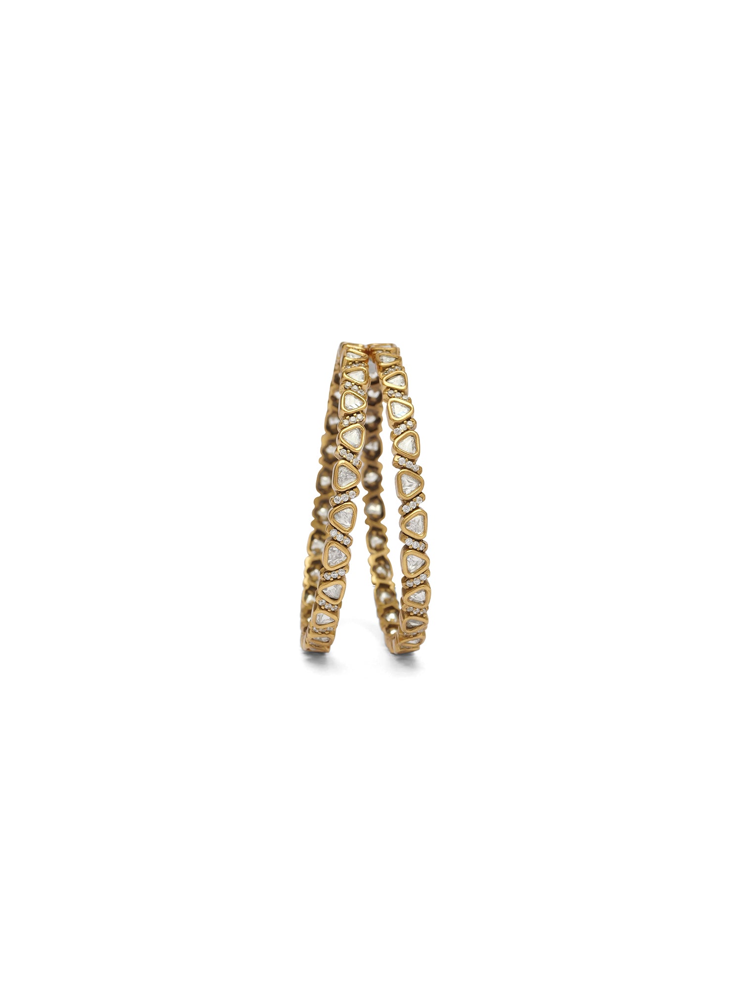 Charvi Kundan Bangles in White